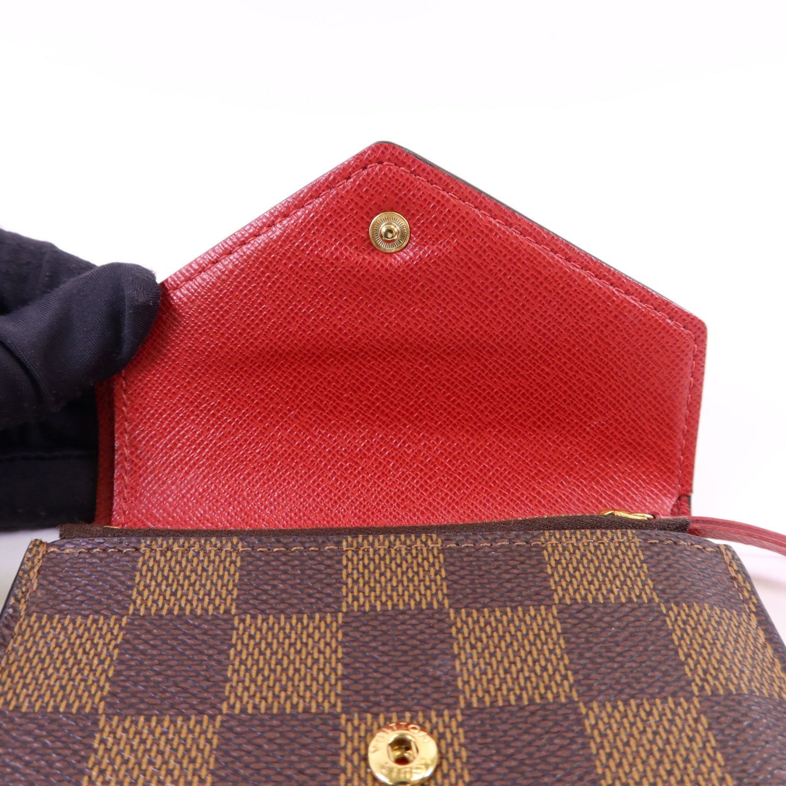 LOUIS VUITTON 【激減優惠】Damier Victorine Wallet金扣銀包