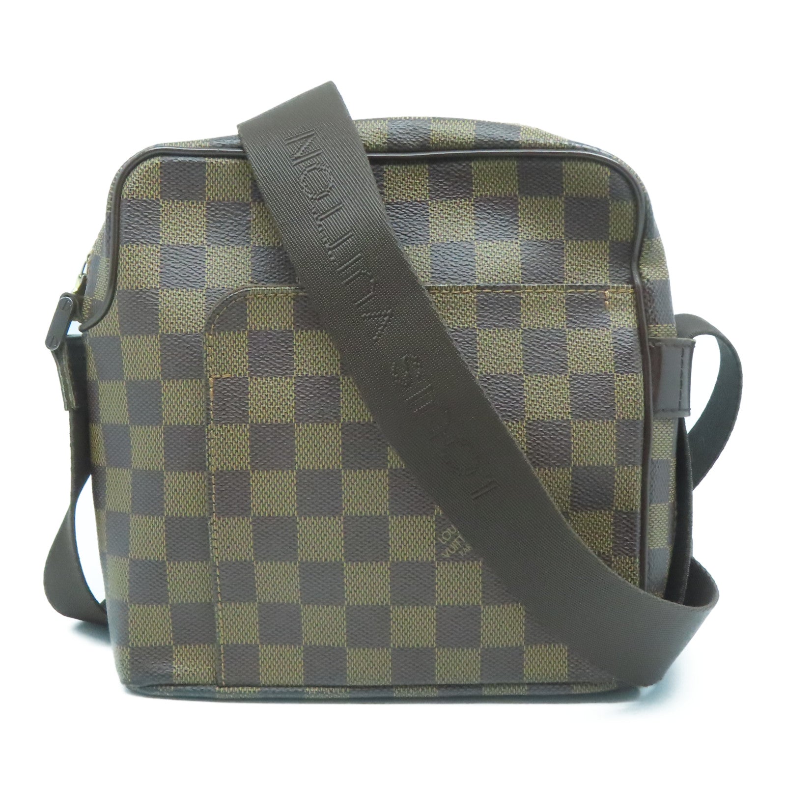 LOUIS VUITTON 【激減優惠】Damier Ebene Olav PM金扣肩背袋啡色