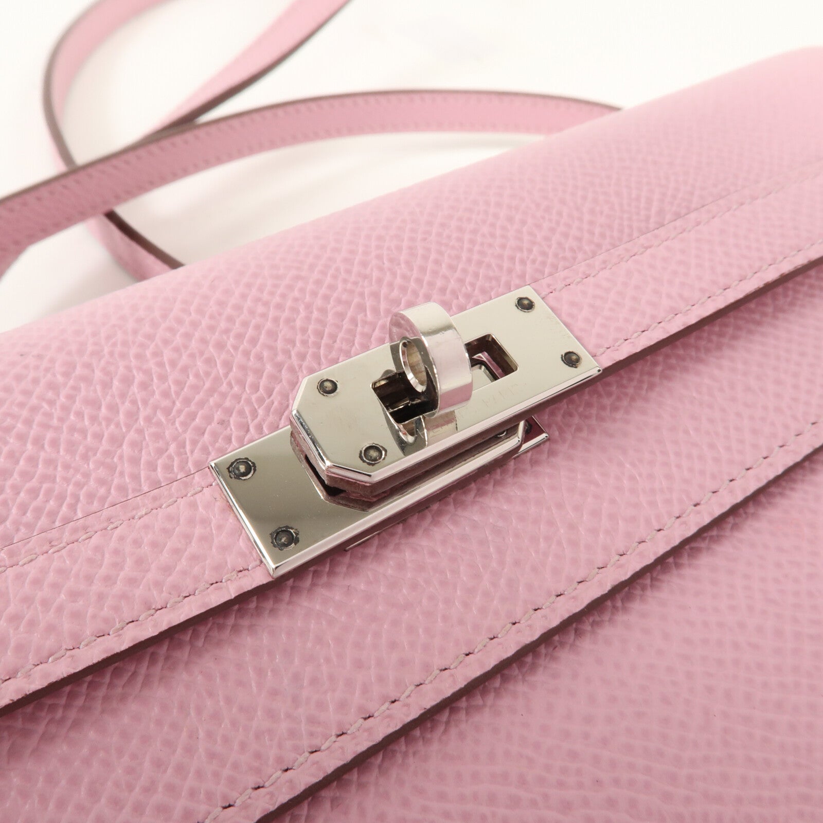 HERMES 【激減優惠】Epsom皮革Kelly To Go銀扣肩背袋Mauve Sylvestre