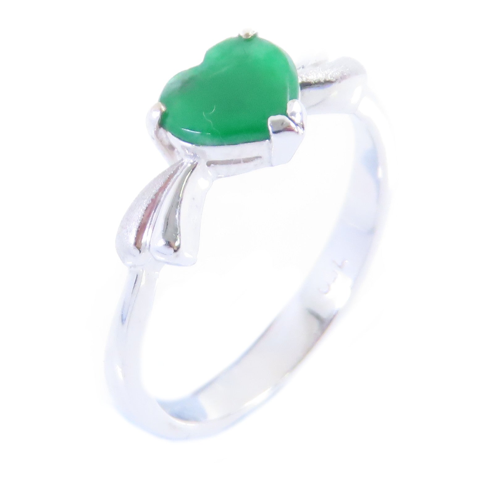 JEWELRY 18K白金/翡翠Jade Ring戒指US#5.5