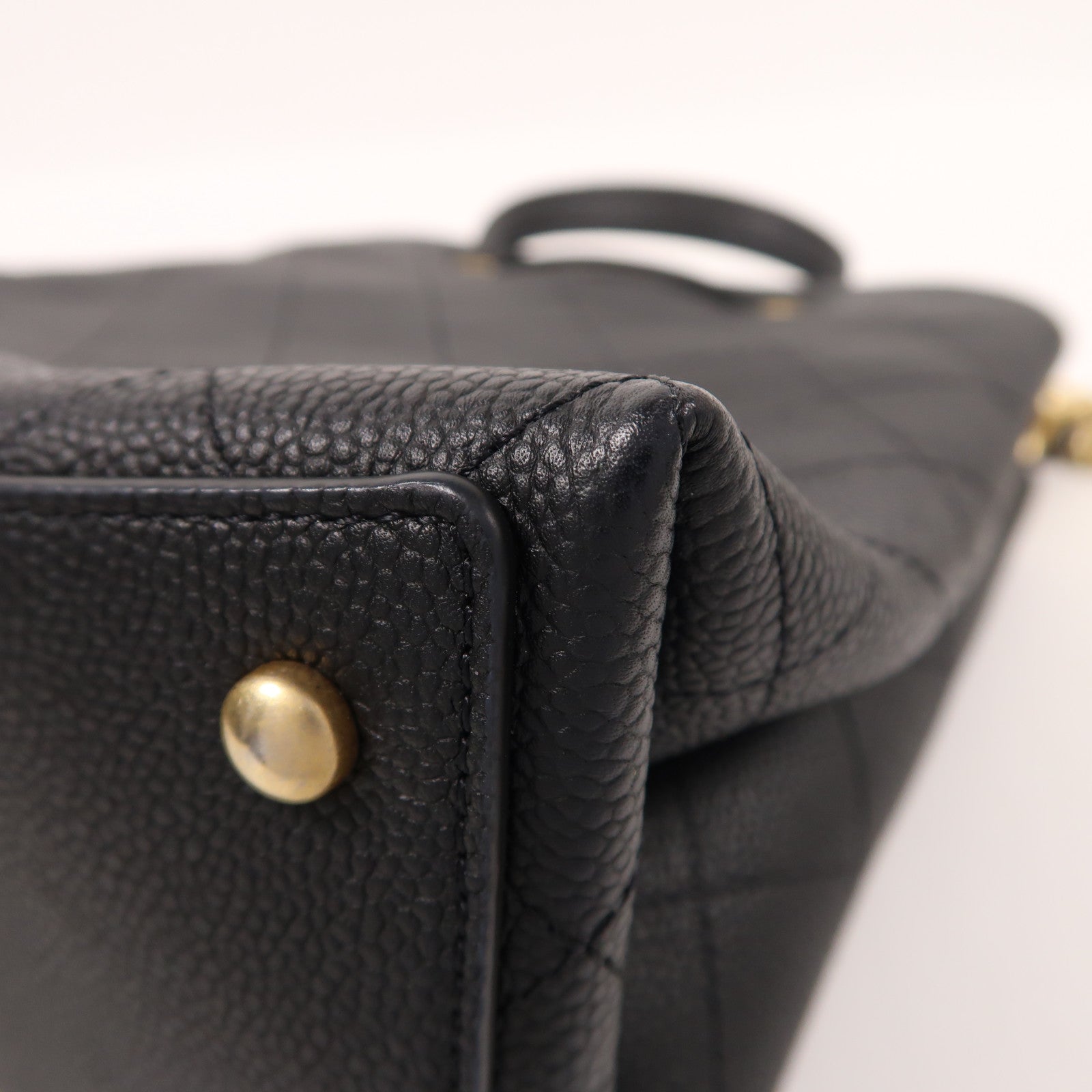 CHANEL 牛皮皮革Bucket Bag金扣手挽肩背兩用袋