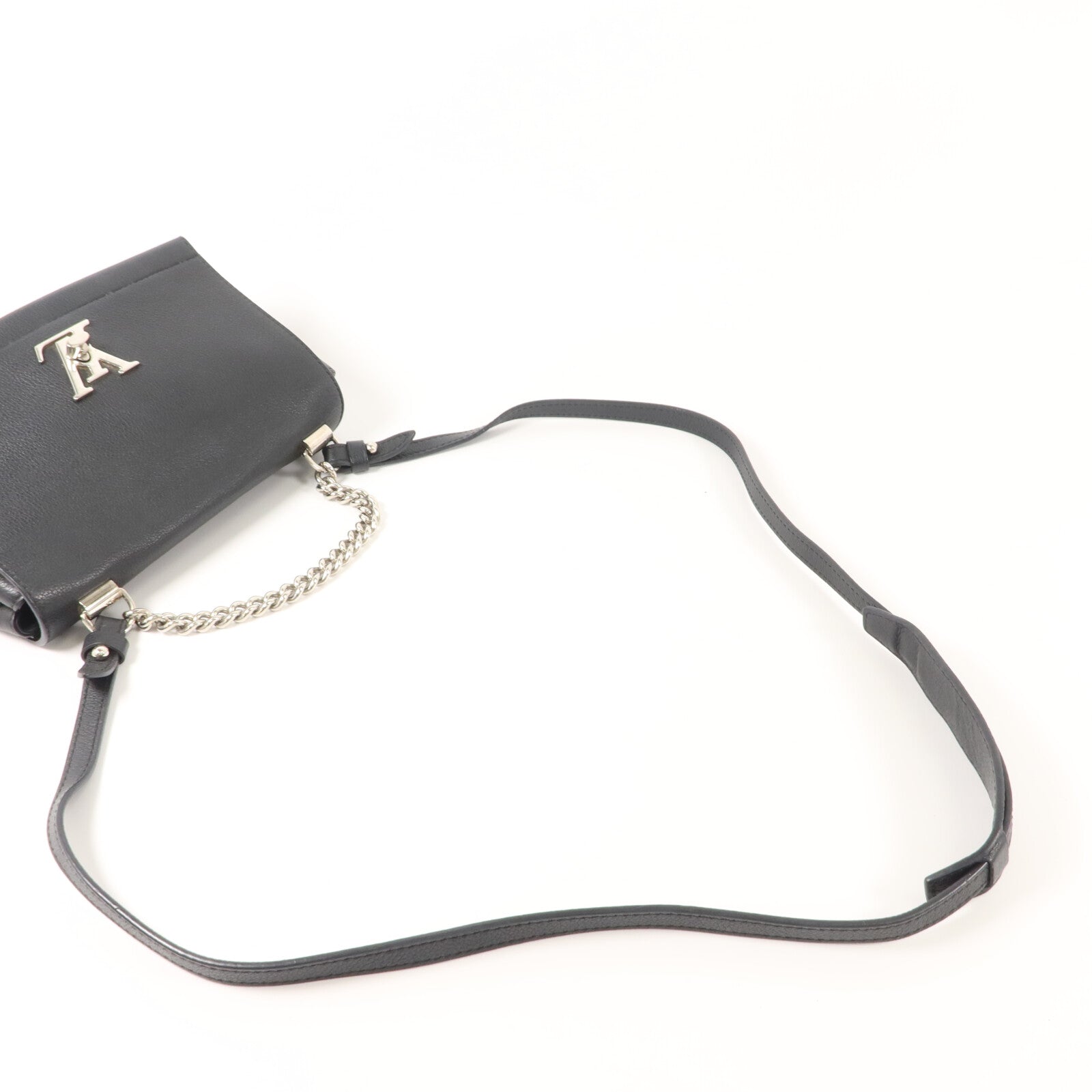 LOUIS VUITTON 牛皮皮革Lockme II BB銀扣手挽肩背兩用袋