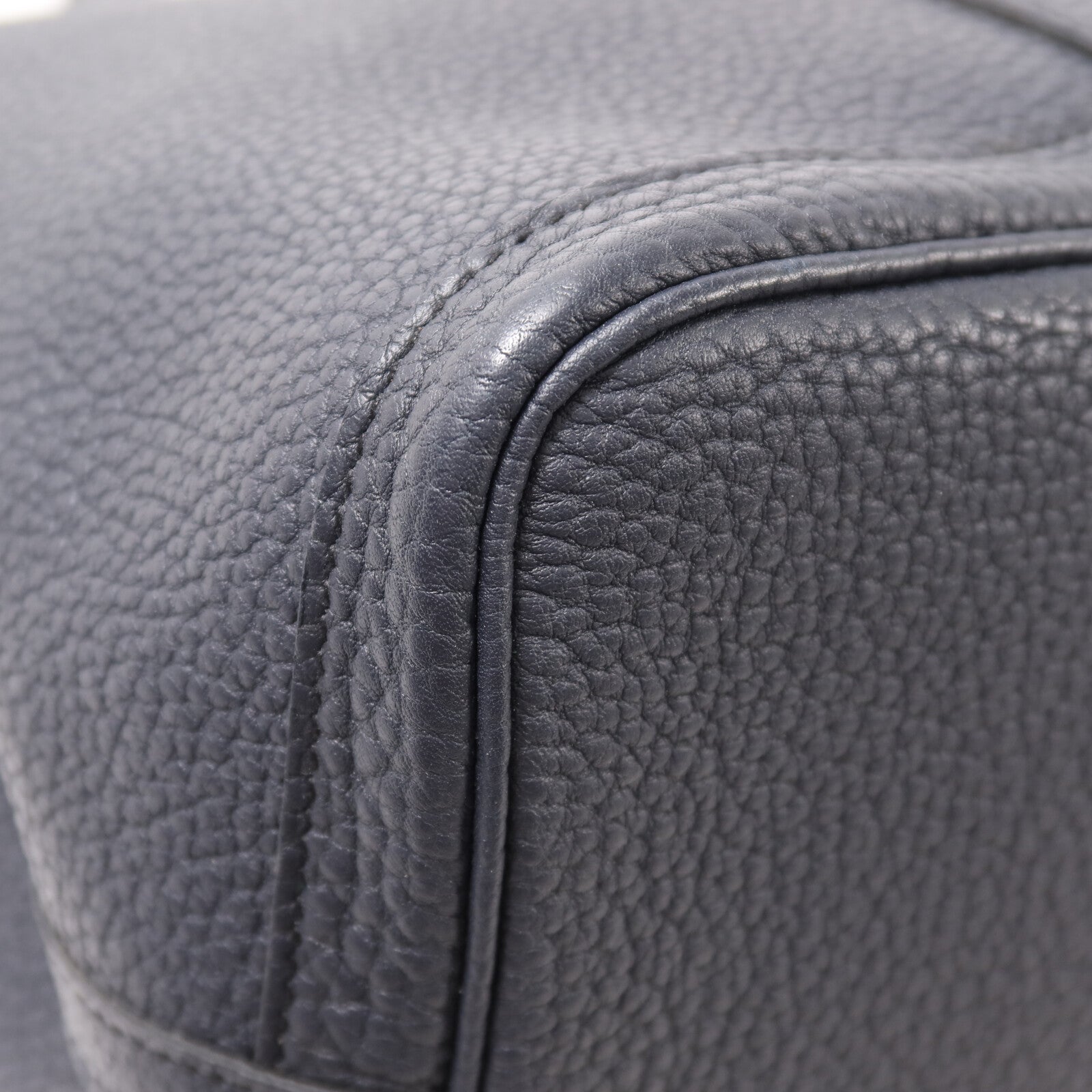 HERMES Negonda皮革Garden Party 36銀扣手挽袋Bleu Indigo