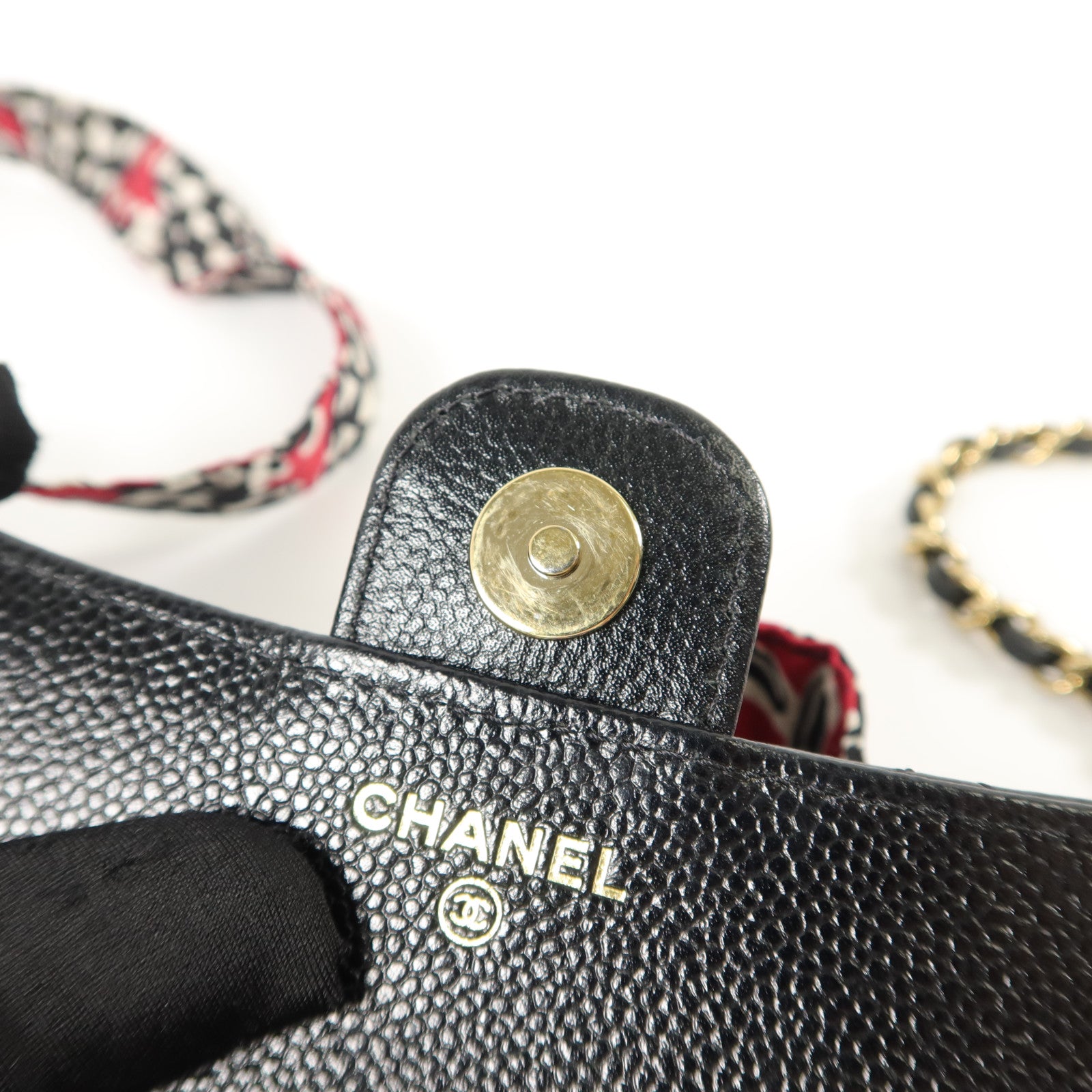 CHANEL 牛皮皮革Chain Shoulder鏈帶肩背袋