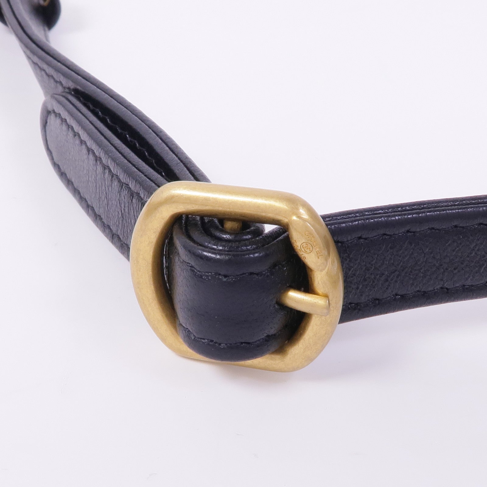 CHANEL 羊皮皮革C19金扣腰包