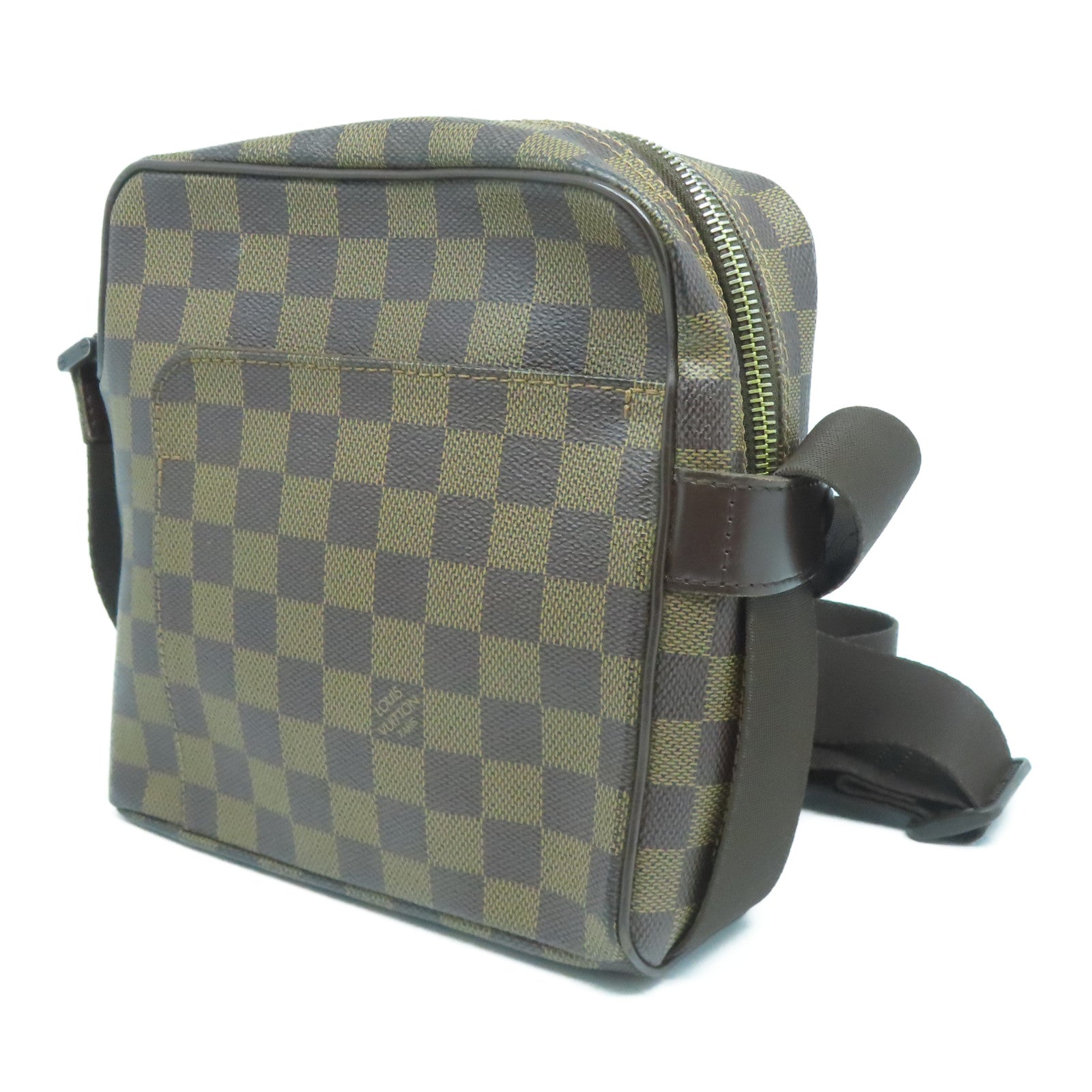 LOUIS VUITTON 【激減優惠】Damier Ebene Olav PM金扣肩背袋啡色
