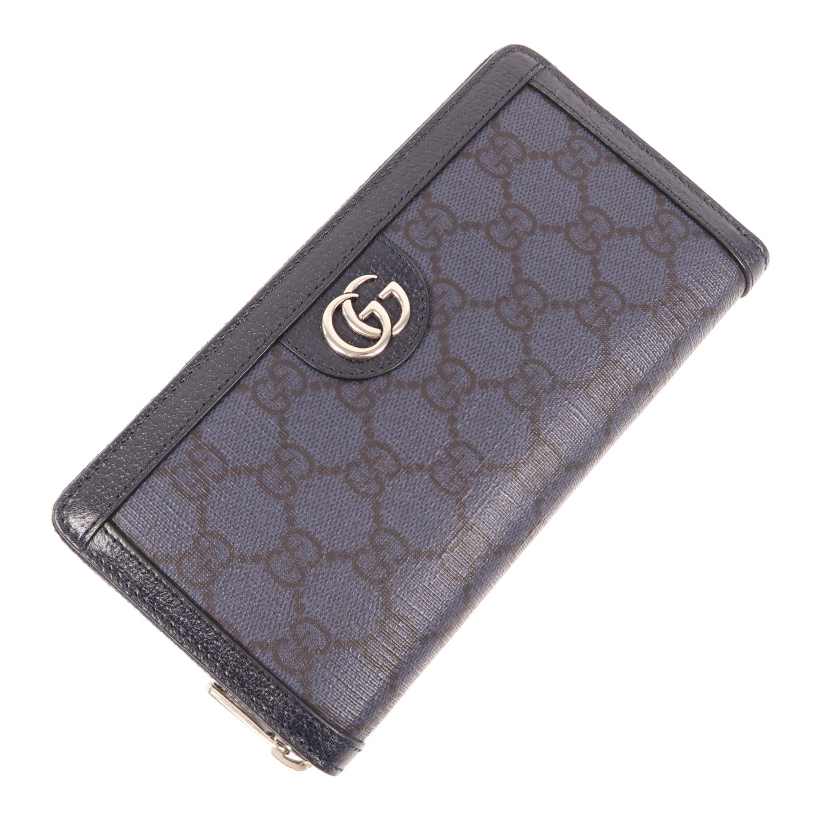 GUCCI 塗層帆布Long Wallet銀扣長錢包
