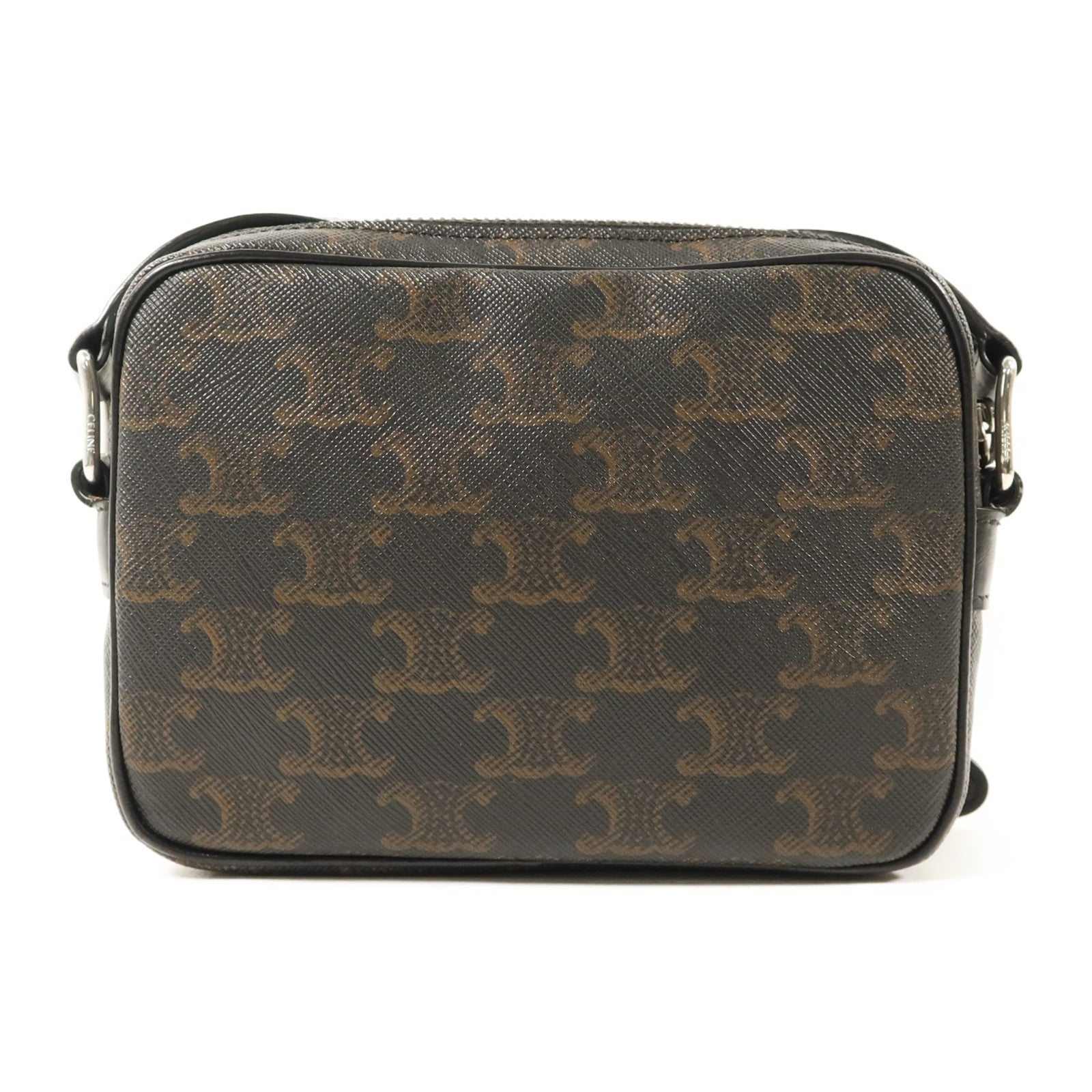 CELINE 塗層帆布Camera Bag銀扣肩背袋
