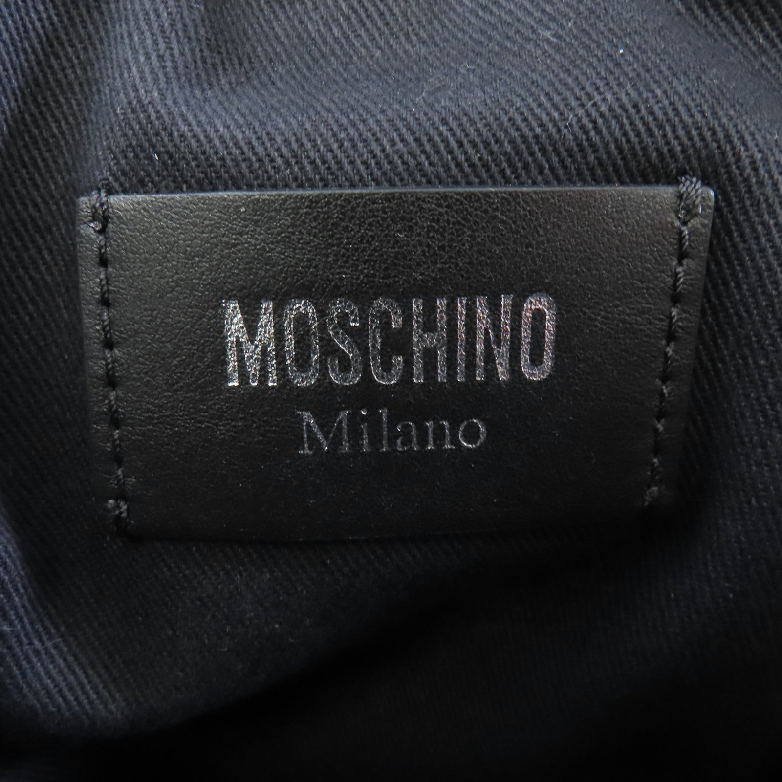 MOSCHINO 尼龍Shoulder Bag銀扣肩背袋黑色