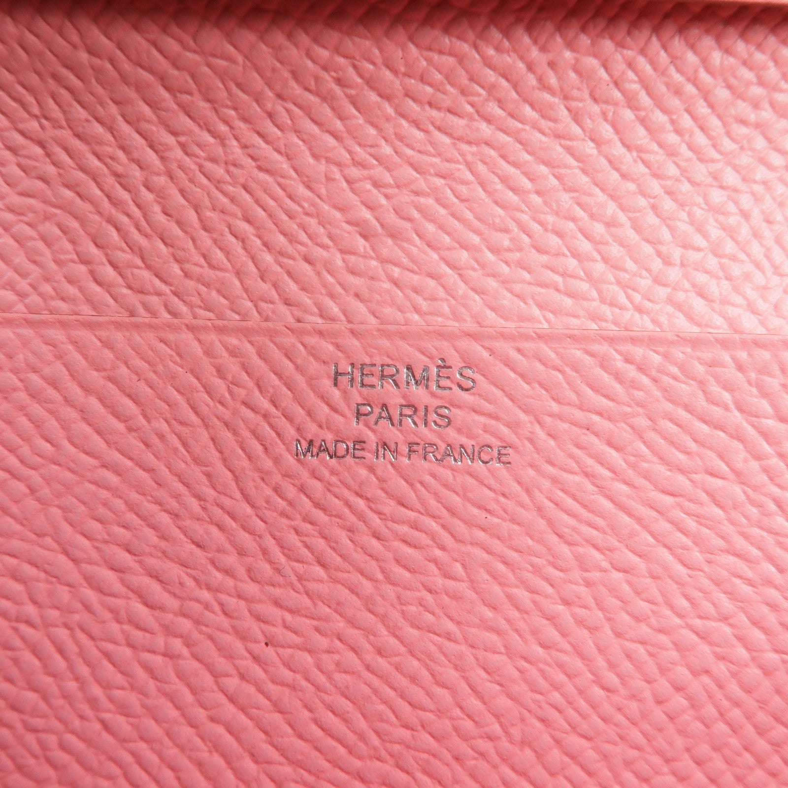 HERMES Epsom皮革Bearn W Snap銀扣長錢包Rose confetti