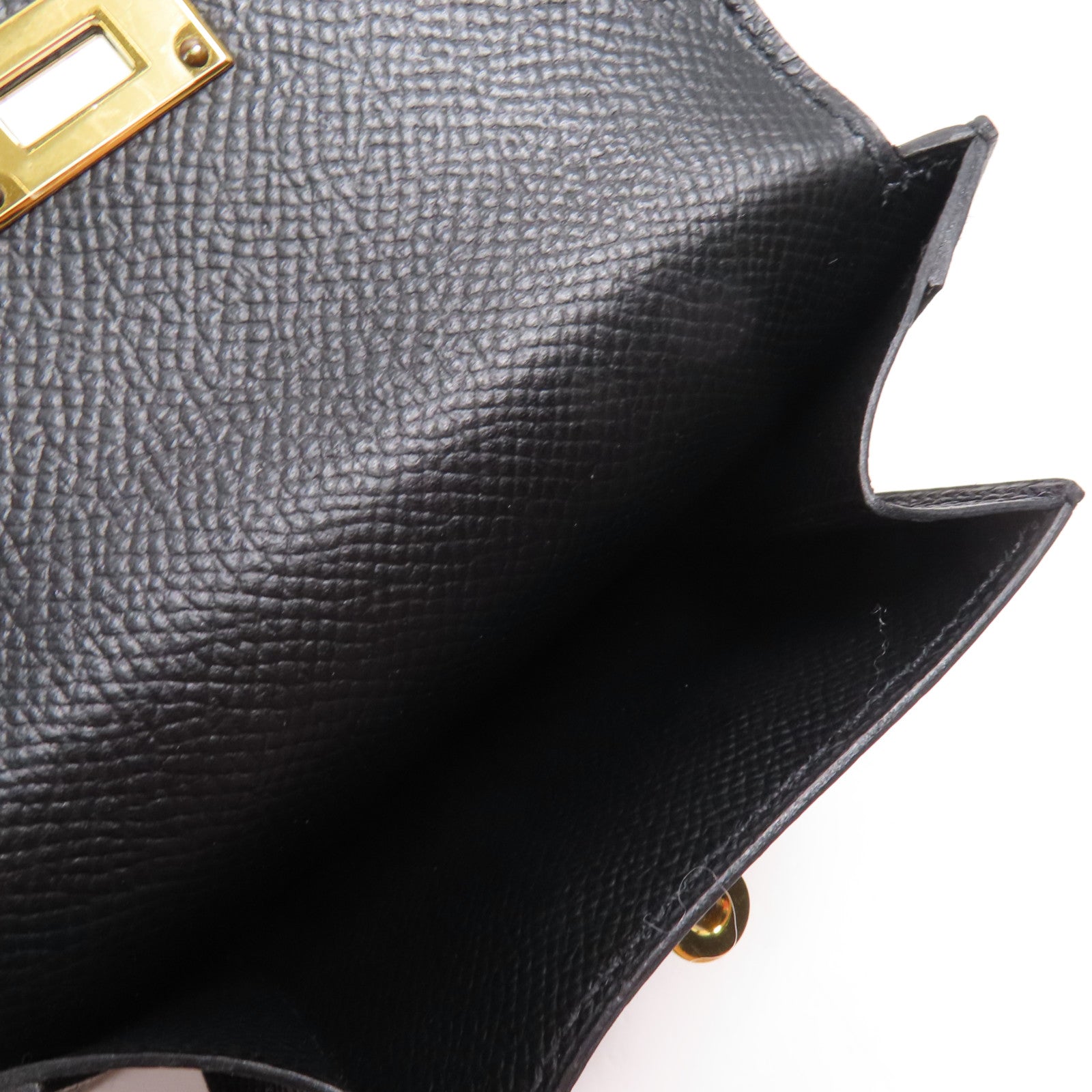 HERMES Epsom皮革Kelly Pocket金扣錢包89 Noir