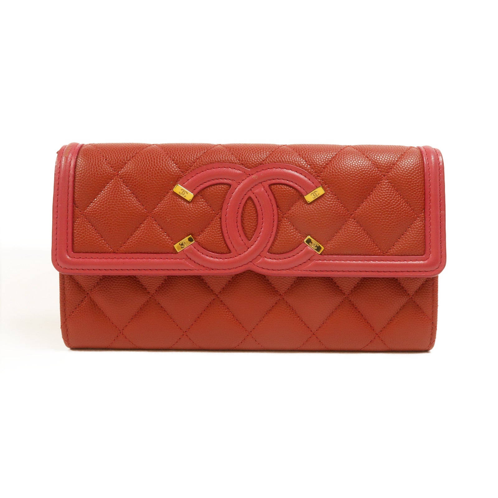 CHANEL 牛皮皮革CC Filigree Flap Wallet長錢包