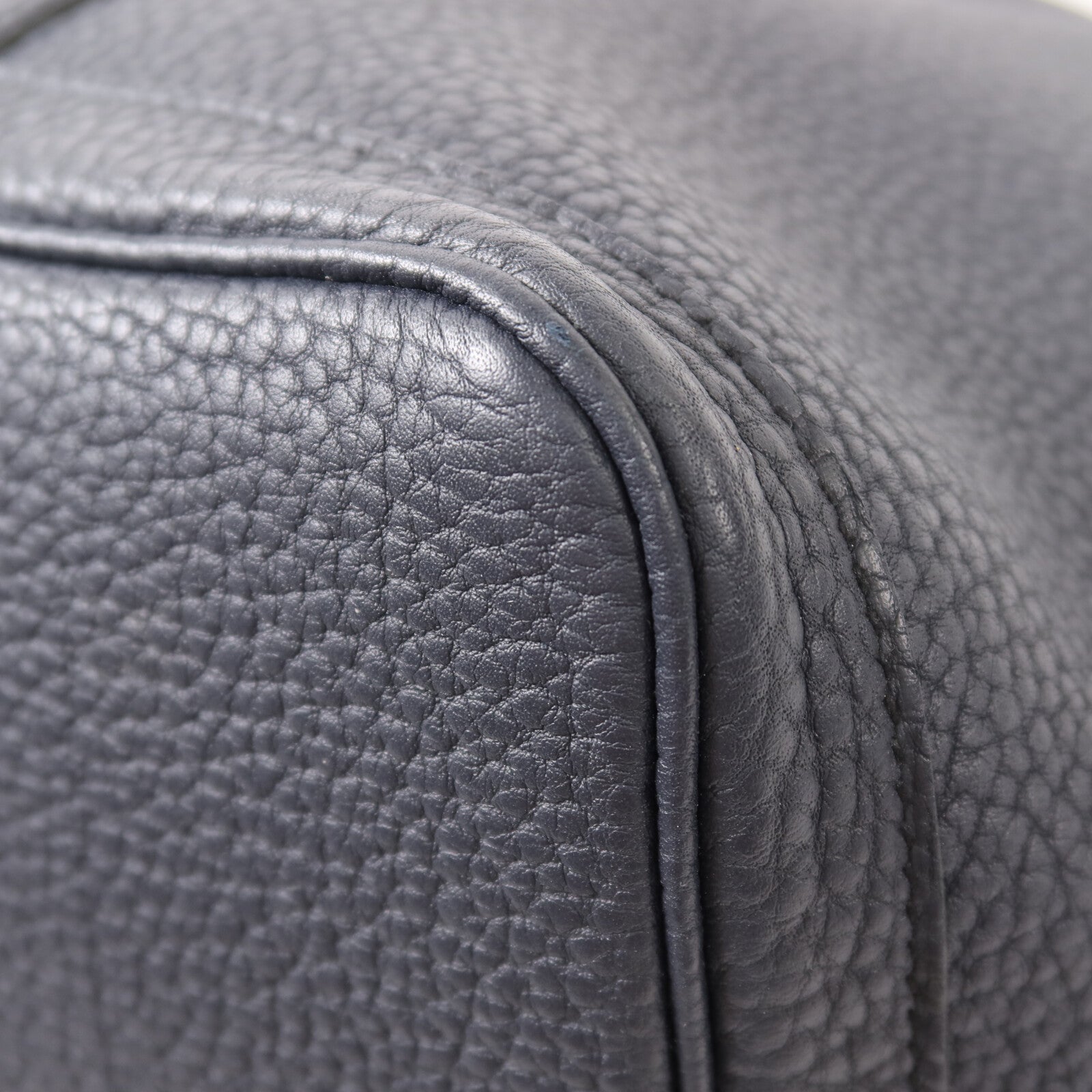 HERMES Negonda皮革Garden Party 36銀扣手挽袋Bleu Indigo