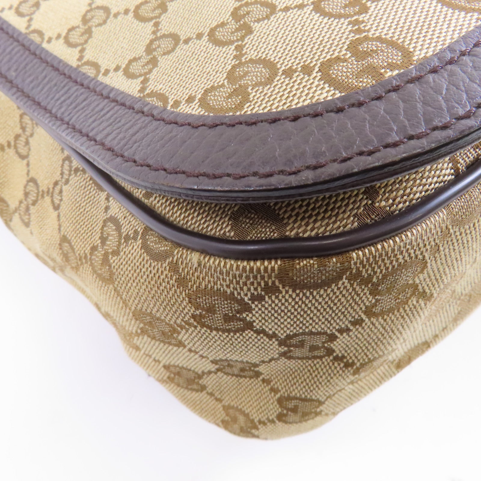 GUCCI 【激減優惠】帆布Messenger Bag銀扣肩背袋棕色