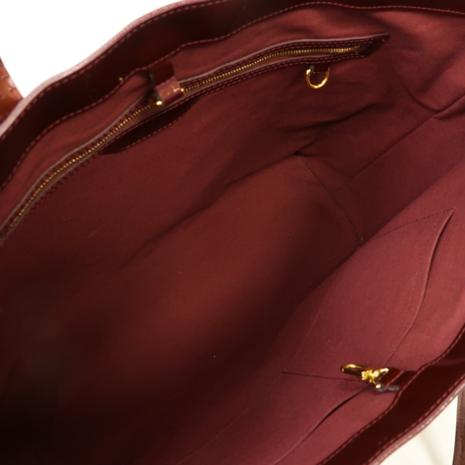 LOUIS VUITTON 【激減優惠】Monogram Vernis Vernis Wilshire GM金扣手挽袋酒紅色
