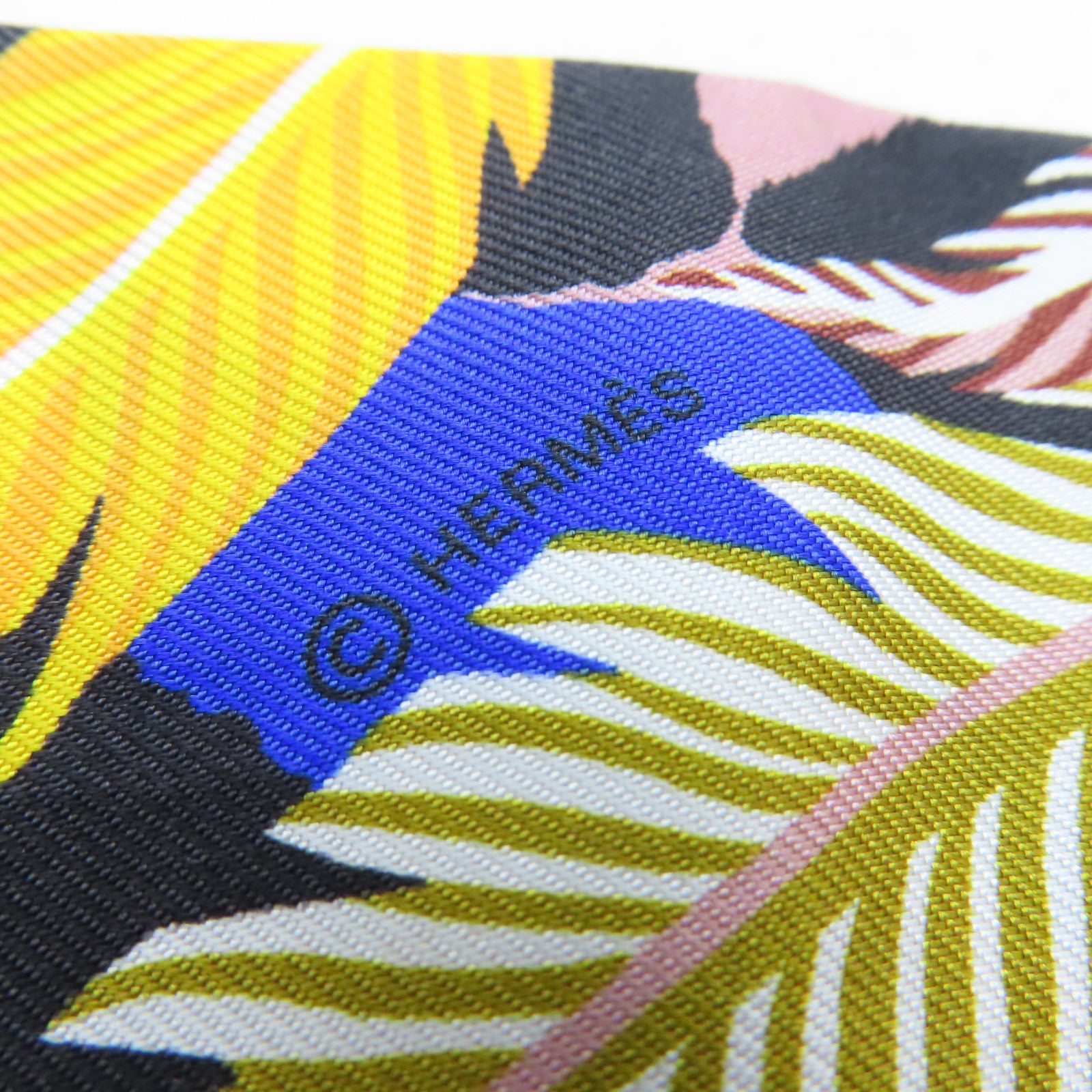 HERMES 絲質Twilly絲巾黑色/橙色