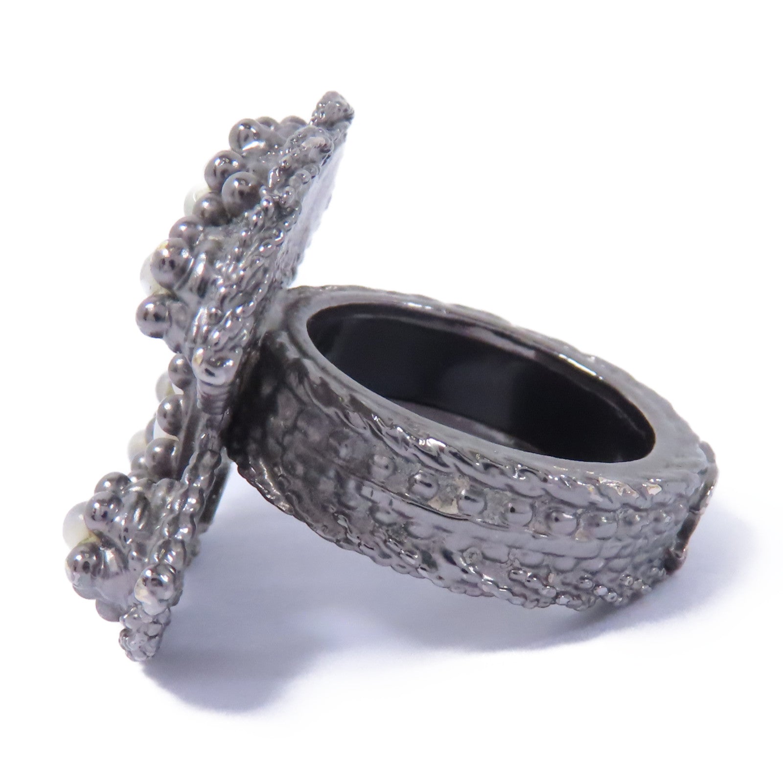 CHANEL 金屬Ring戒指US#6.5灰色