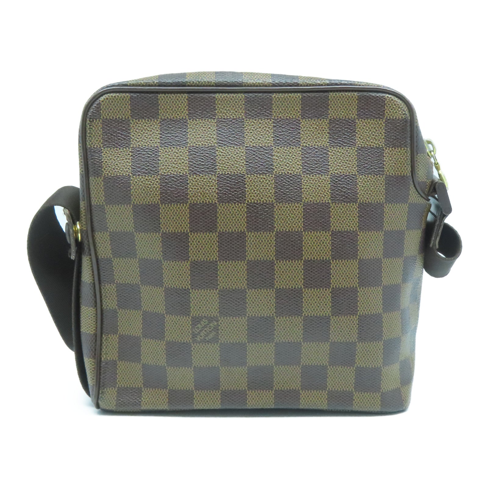 LOUIS VUITTON 【激減優惠】Damier Ebene Olav PM金扣肩背袋啡色