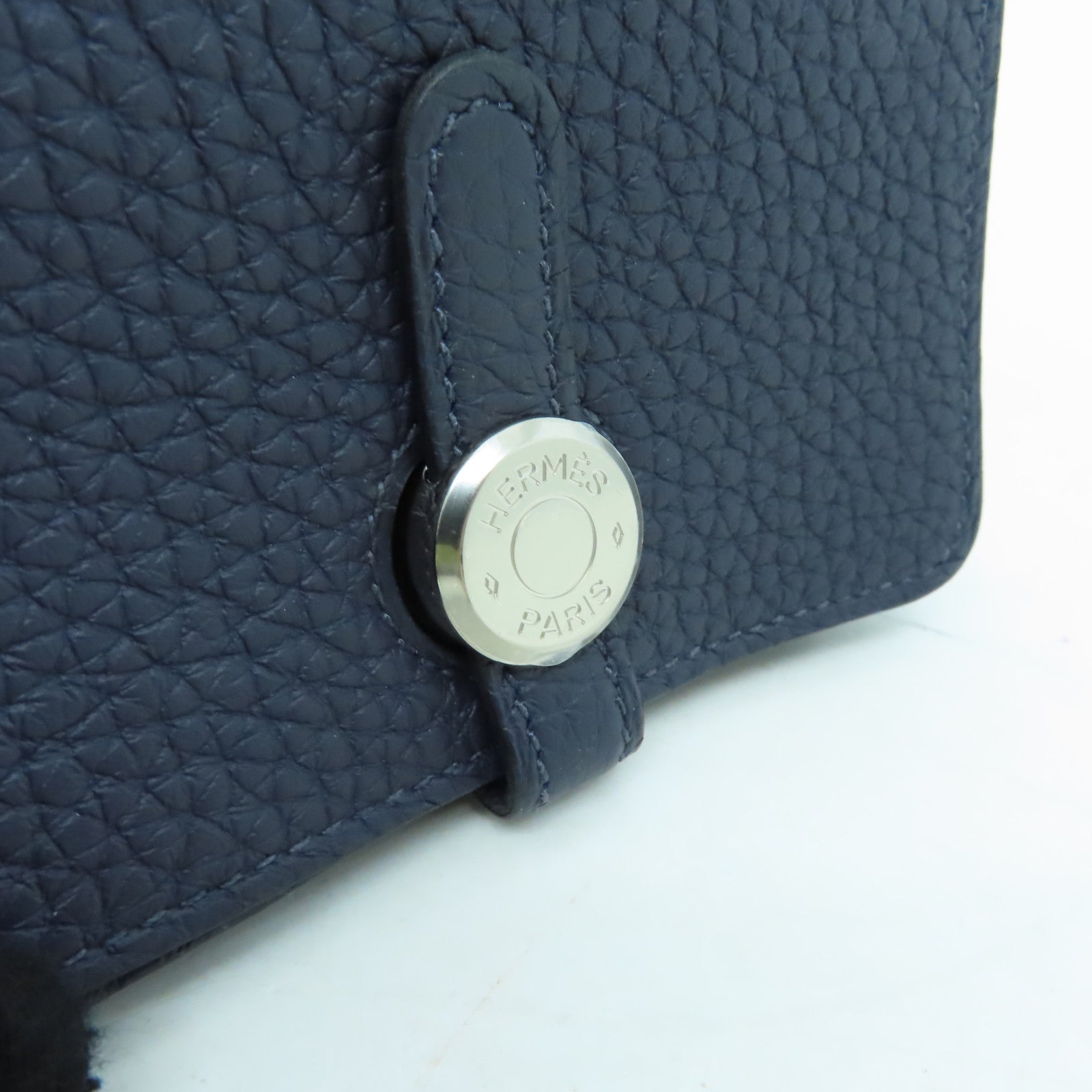 HERMES 【激減優惠】Clemence皮革Dogon Card Case銀扣卡片套
