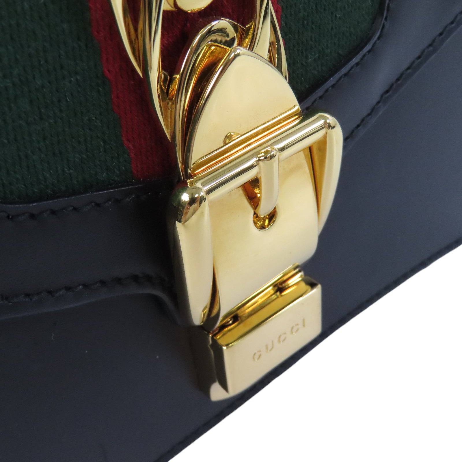 GUCCI 牛皮皮革Sylvie Min Bag金扣手挽肩背兩用袋