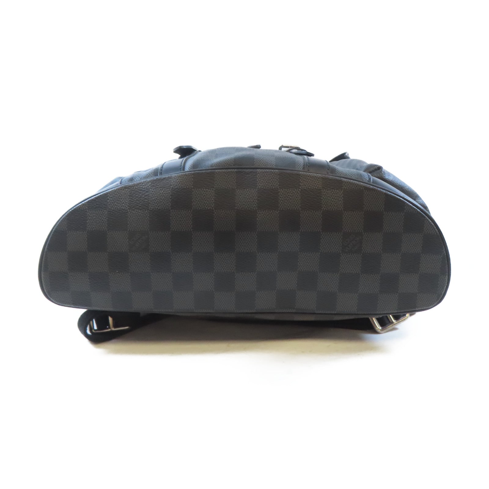LOUIS VUITTON Damier Graphite Chistopher PM銀扣背包黑色