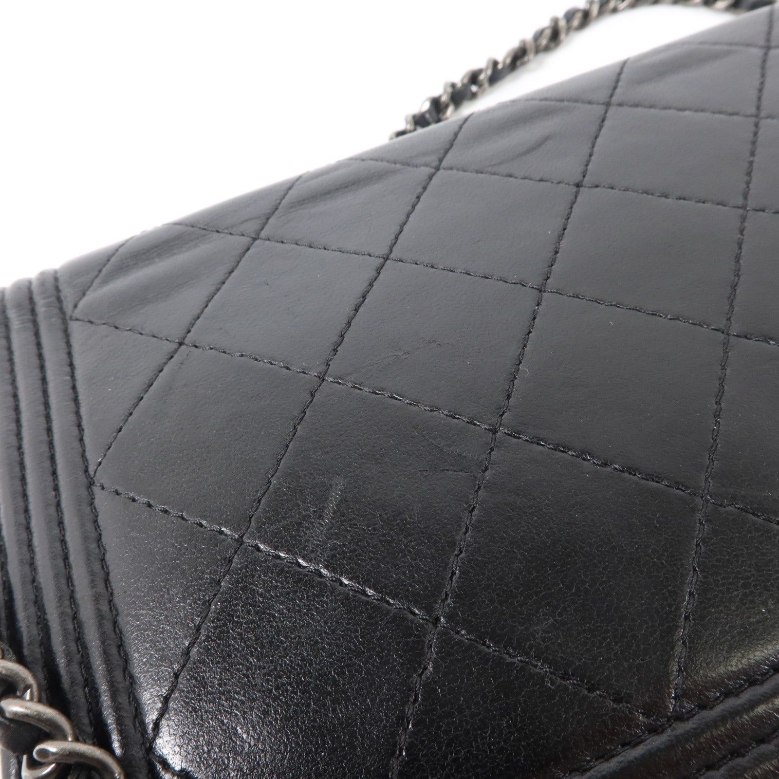 CHANEL 羊皮皮革Boy Chanel Wallet on Chain銀扣鏈帶肩背袋