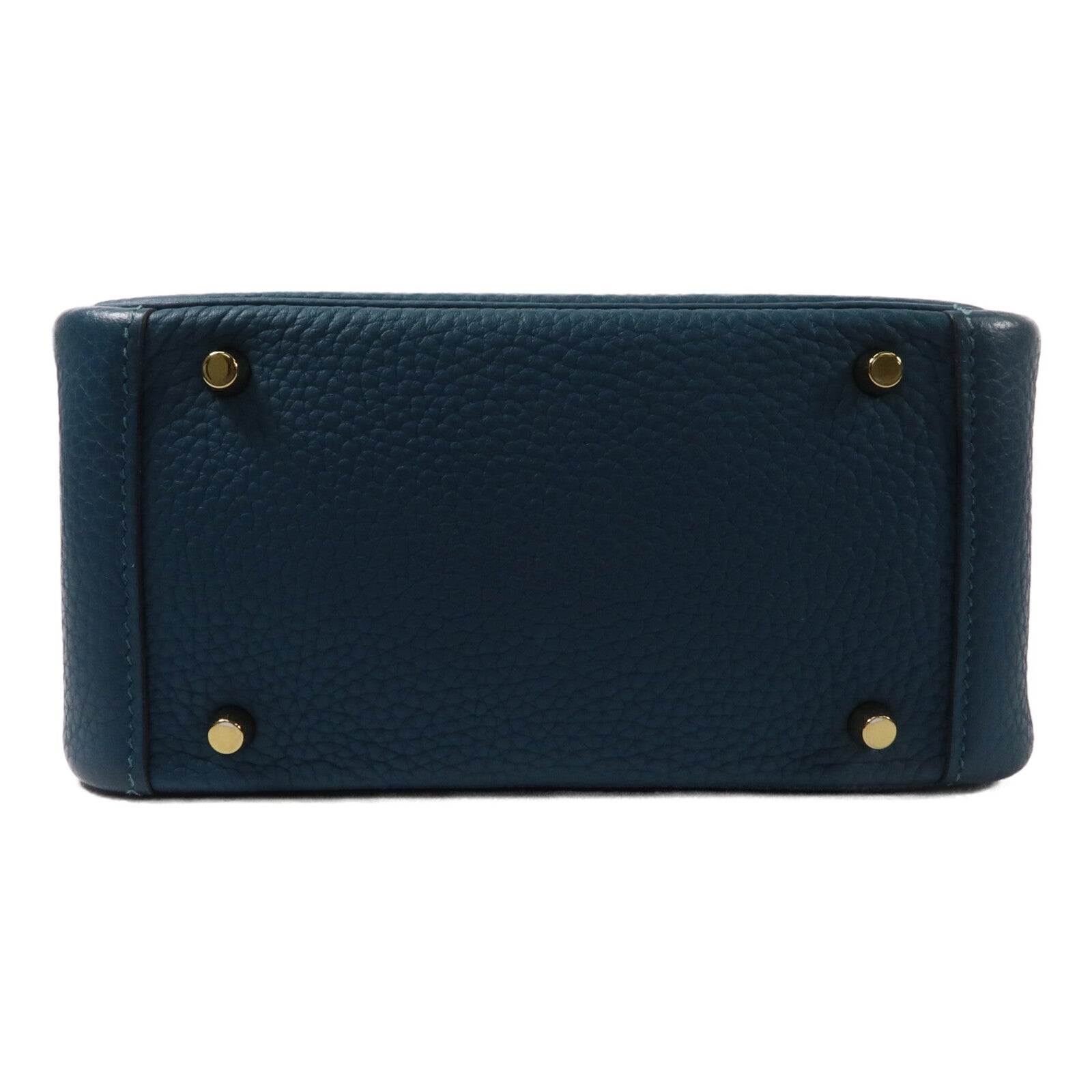 HERMES Clemence皮革Mini Lindy手挽肩背兩用袋Vert Bosphore