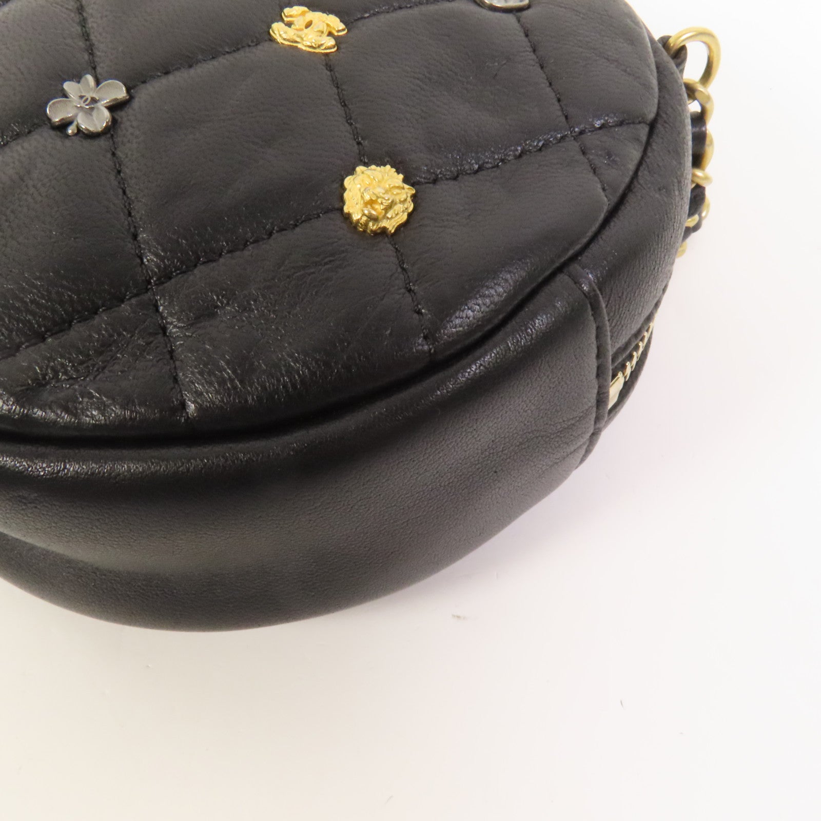 CHANEL 羊皮皮革Chain Shoulder金扣鏈帶肩背袋