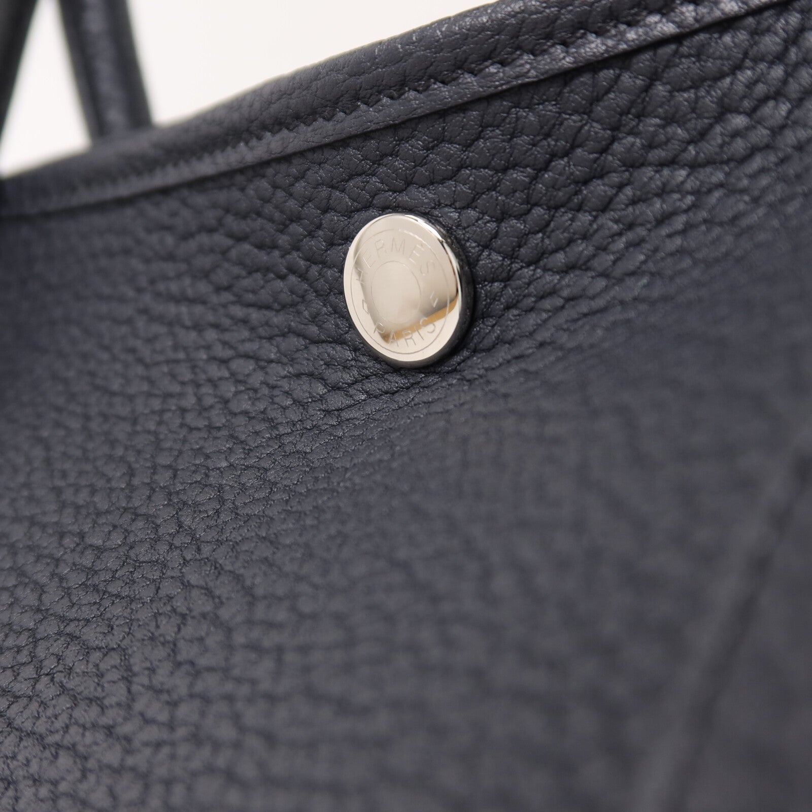 HERMES Negonda皮革Garden Party 36銀扣手挽袋Bleu Indigo