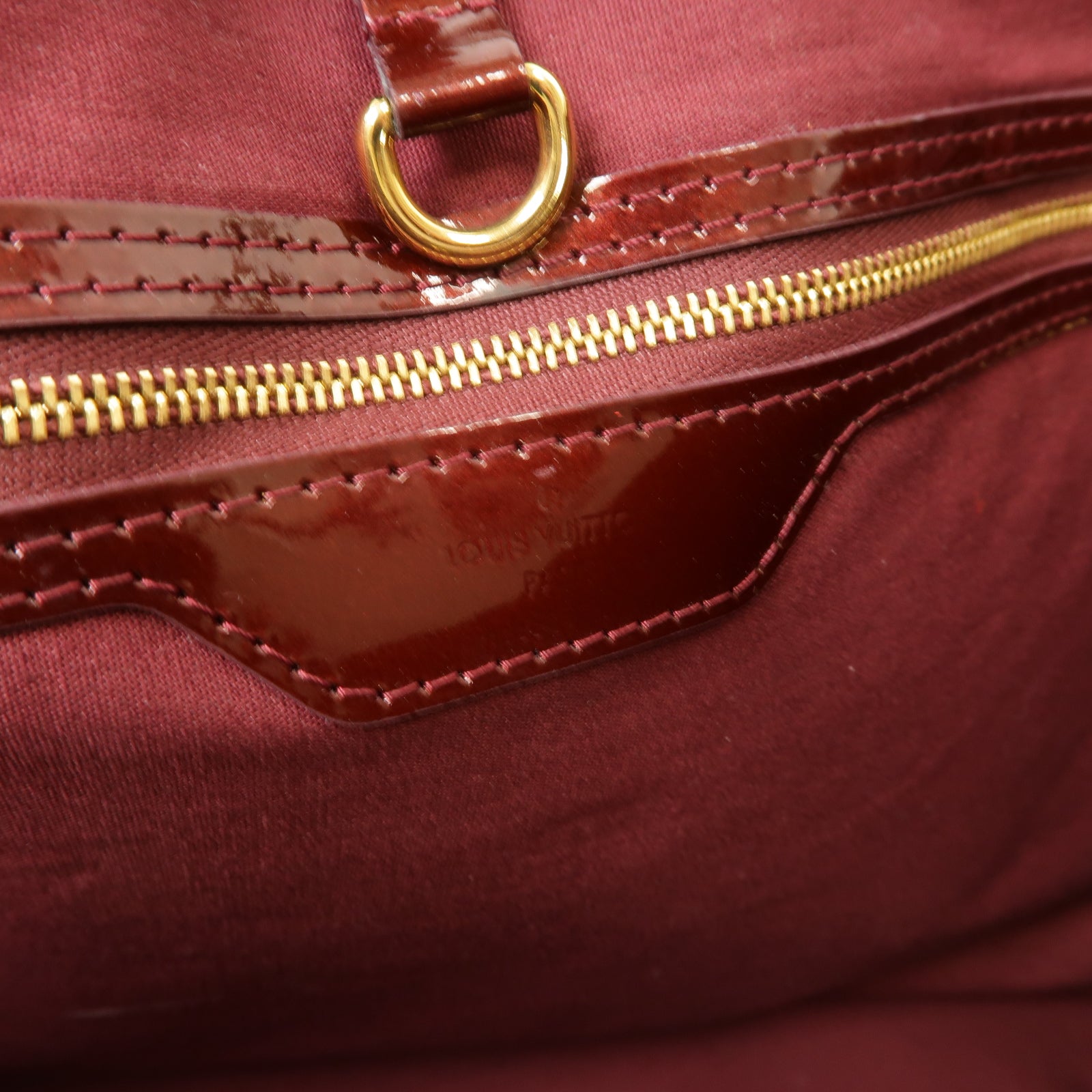 LOUIS VUITTON 【激減優惠】Monogram Vernis Vernis Wilshire GM金扣手挽袋酒紅色
