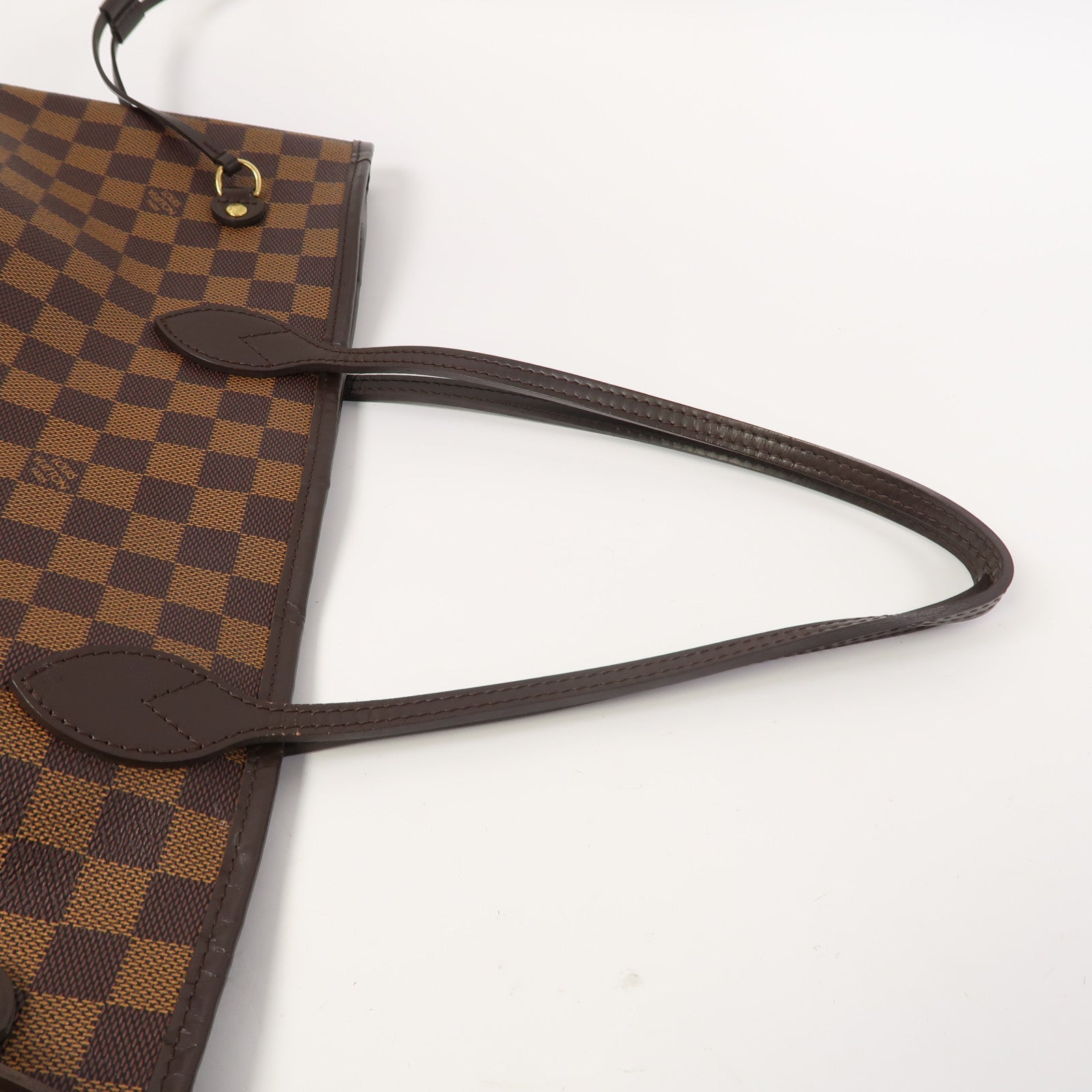 LOUIS VUITTON Damier Ebene Neverfull MM金扣肩背袋啡色