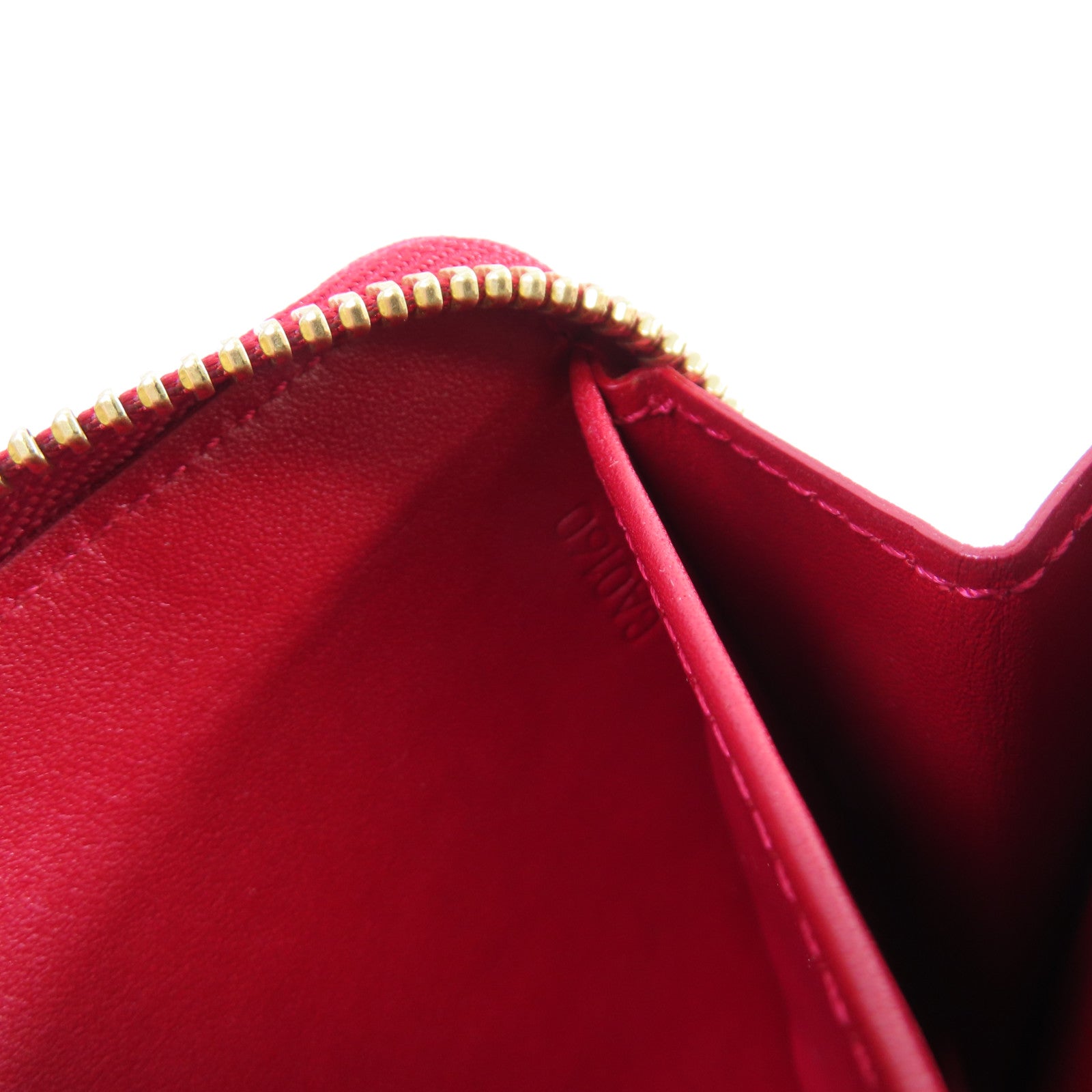 LOUIS VUITTON Monogram Vernis Zippy Long Wallet金扣拉鏈長錢包紅色
