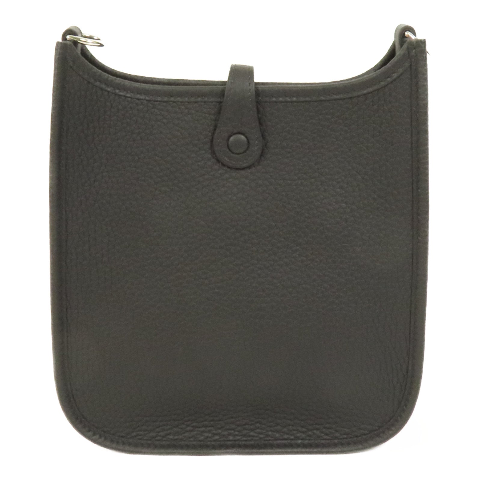 HERMES Clemence皮革Evelyne TPM銀扣肩背袋Noir