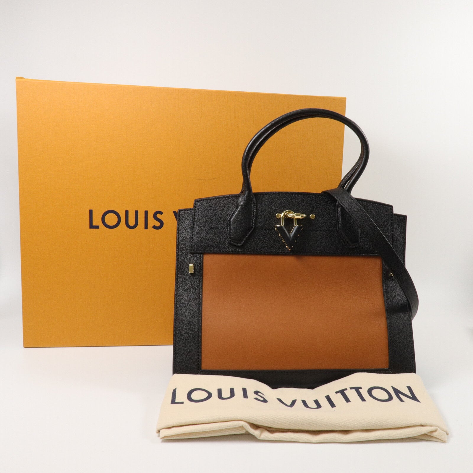 LOUIS VUITTON 牛皮皮革Steamer MM手挽肩背兩用袋