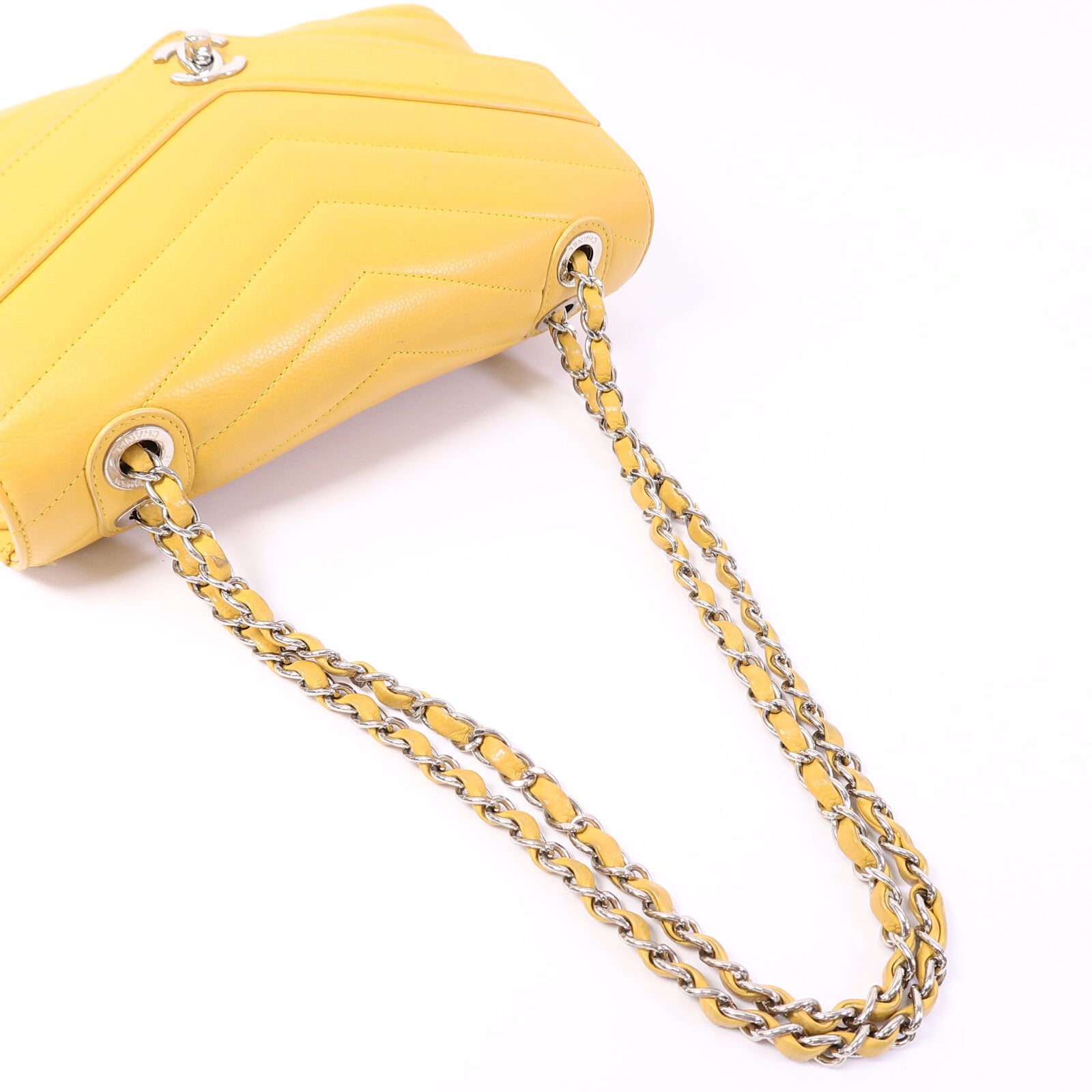 CHANEL 牛皮皮革Chervon Classic Flap鏈帶肩背袋