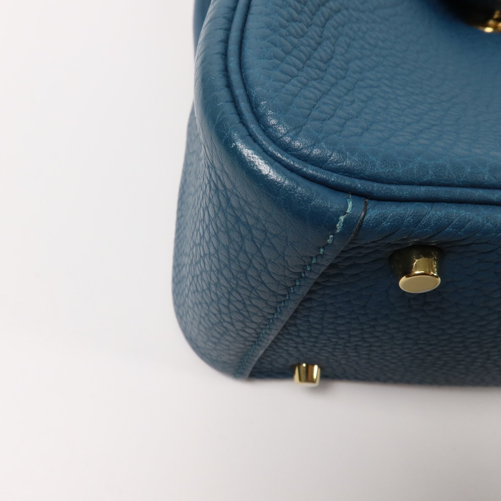 HERMES Clemence皮革Mini Lindy手挽肩背兩用袋Vert Bosphore