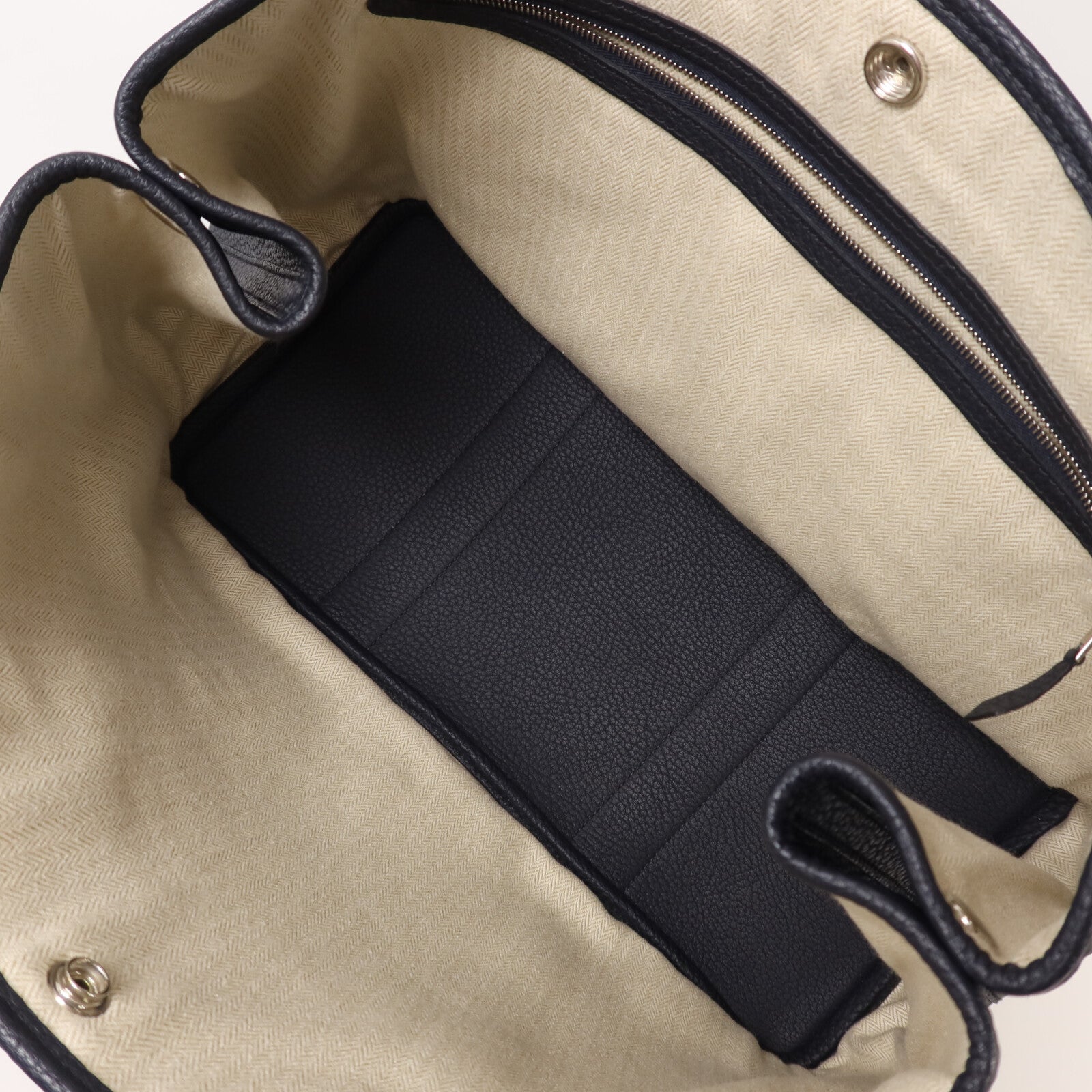 HERMES Negonda皮革Garden Party 36銀扣手挽袋Bleu Indigo