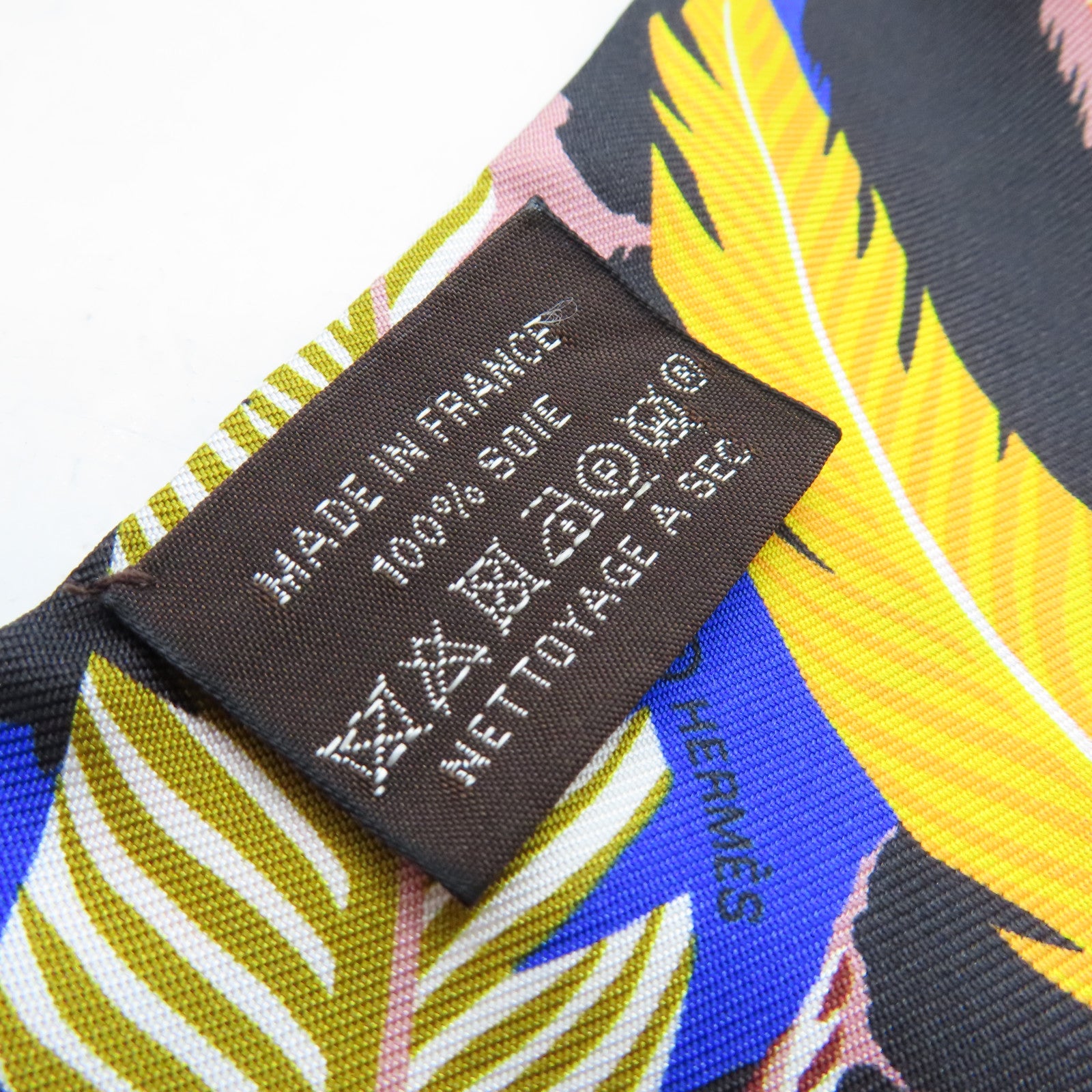HERMES 絲質Twilly絲巾黑色/橙色