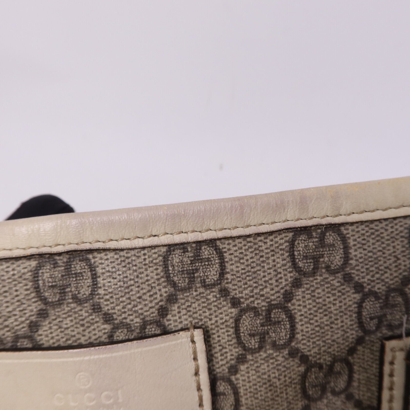 GUCCI 塗層帆布/牛皮皮革Tote Bag銀扣手挽袋