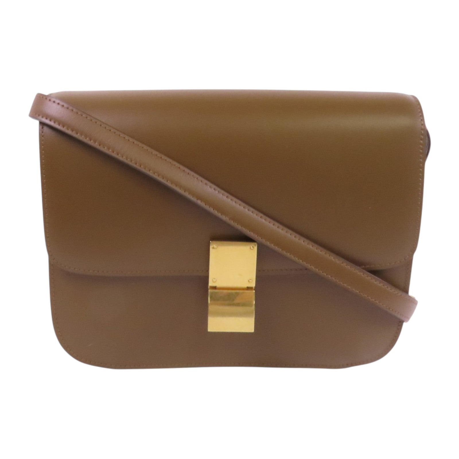 CELINE 牛皮皮革Classic Box金扣肩背袋