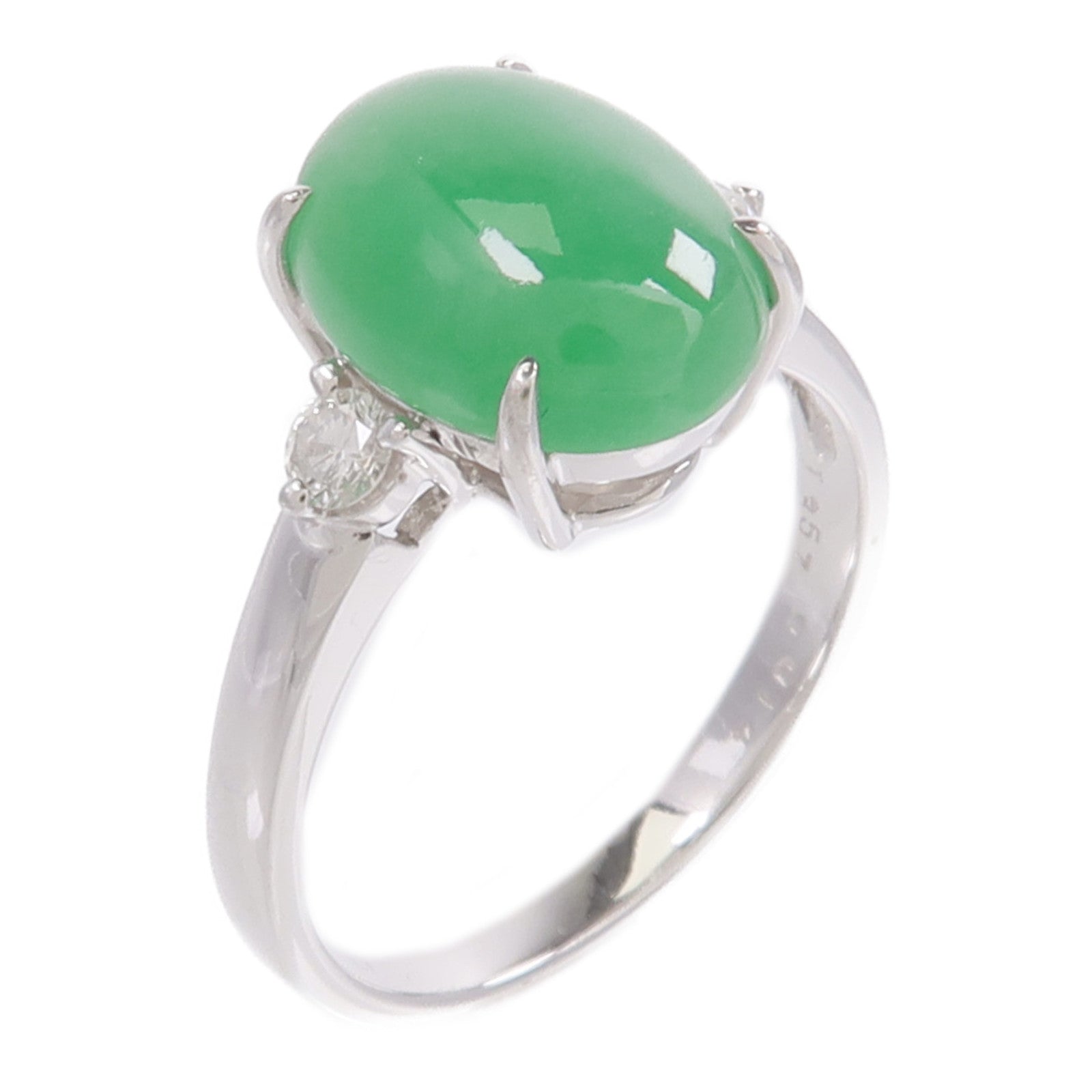 JEWELRY 18K白金Jade Diamond Ring翡翠/鑽石戒指