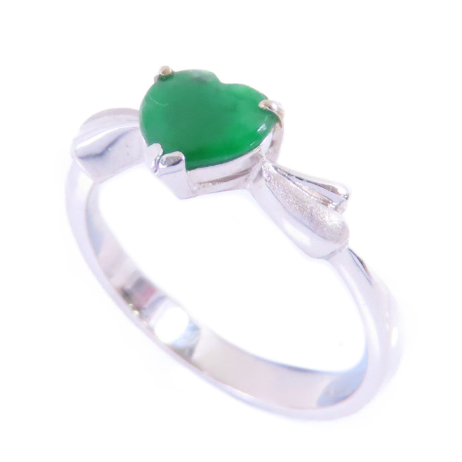 JEWELRY 18K白金/翡翠Jade Ring戒指US#5.5