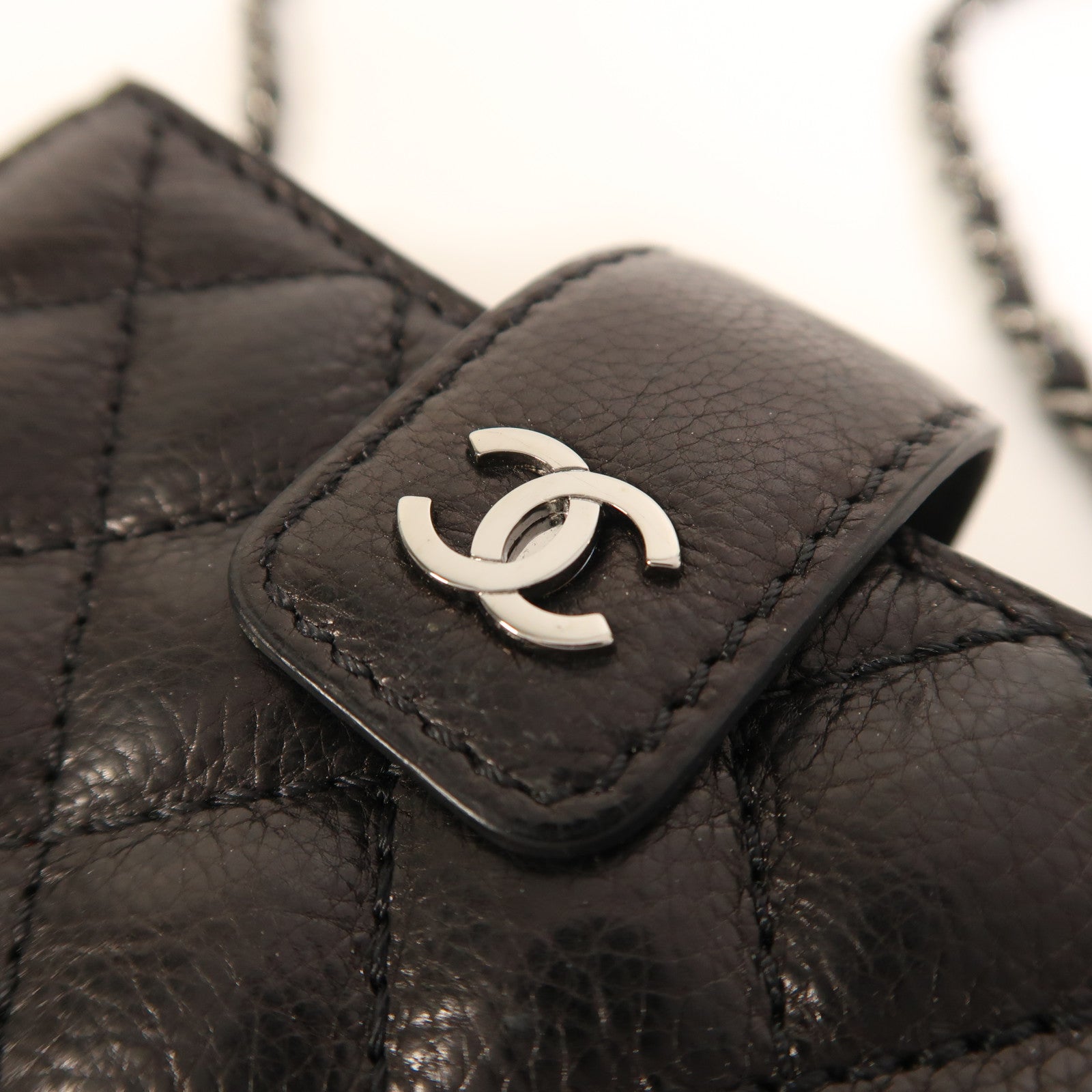 CHANEL 【激減優惠】牛皮皮革Chain Shoulder銀扣鏈帶肩背袋