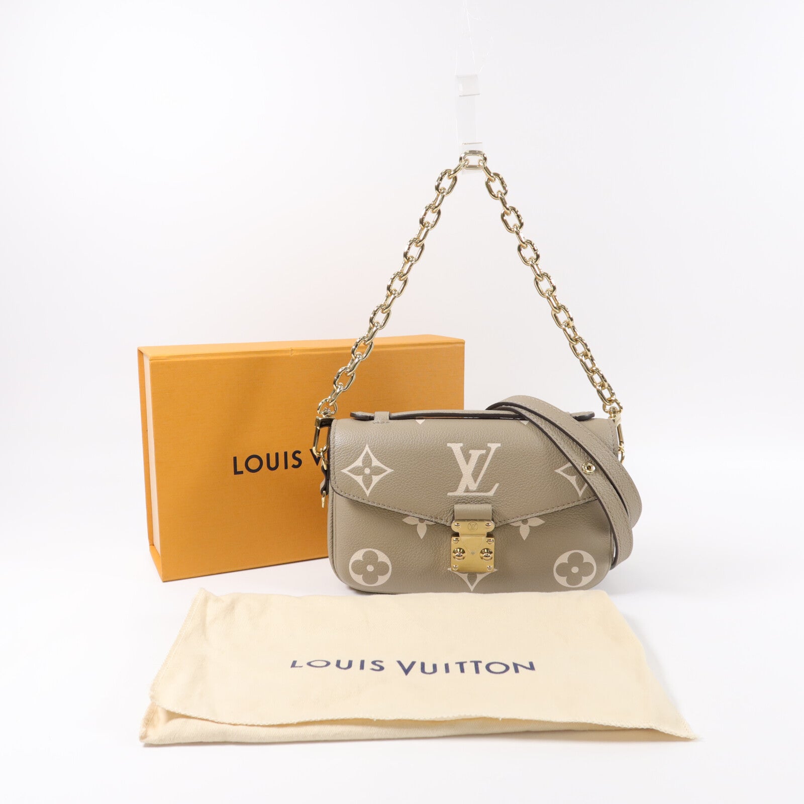 LOUIS VUITTON Monogram Empreinte Pochette Metis East West手挽肩背兩用袋