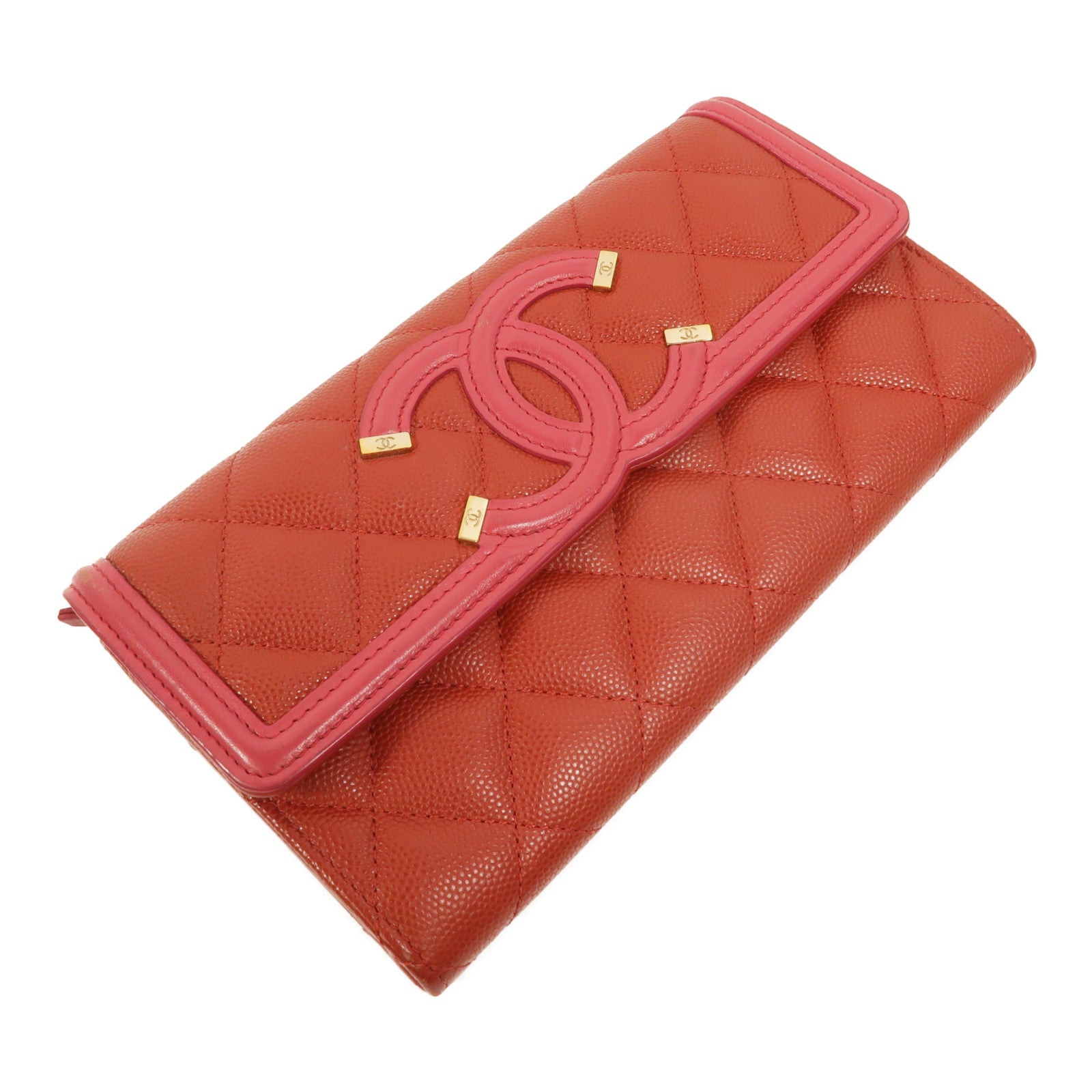 CHANEL 牛皮皮革CC Filigree Flap Wallet長錢包