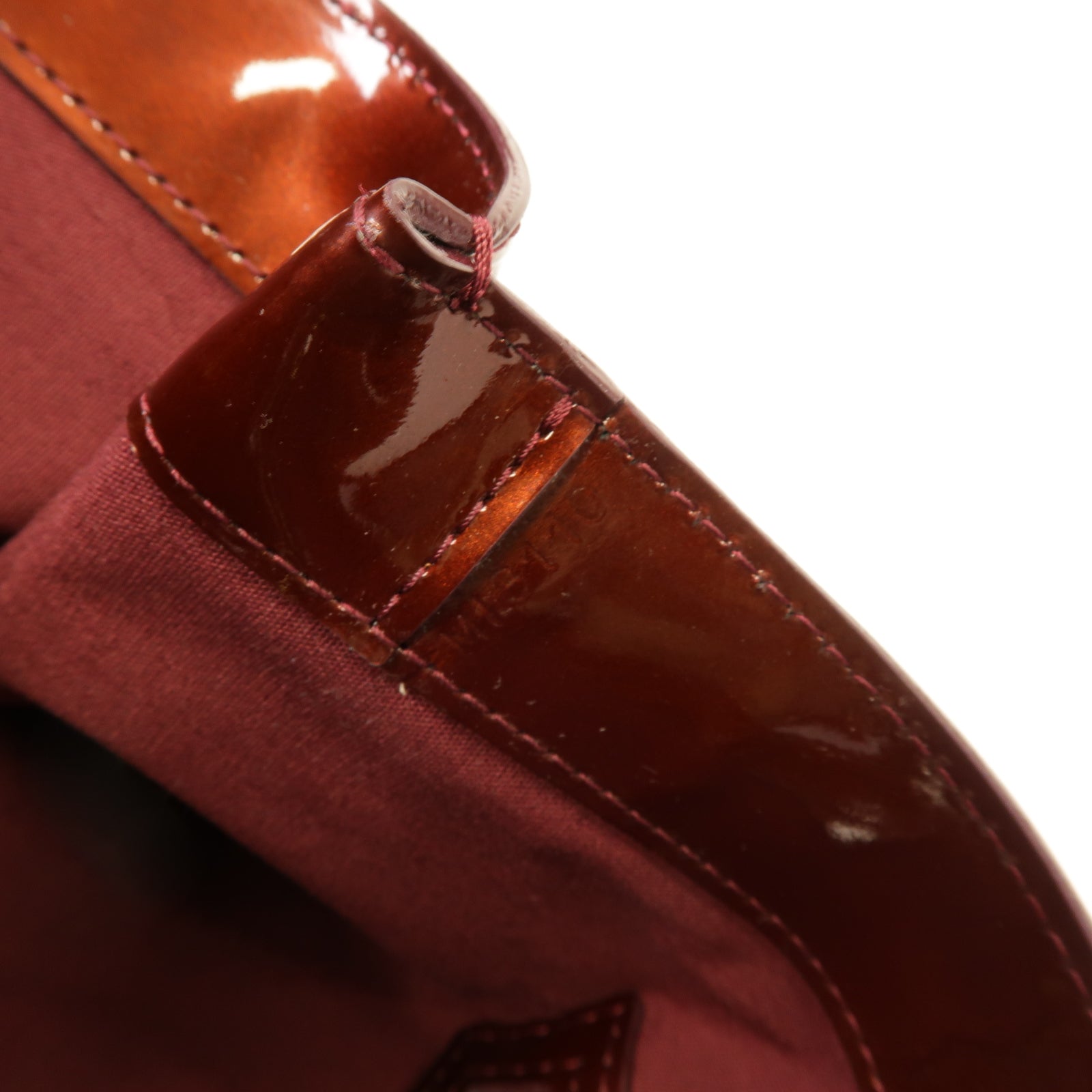 LOUIS VUITTON 【激減優惠】Monogram Vernis Vernis Wilshire GM金扣手挽袋酒紅色