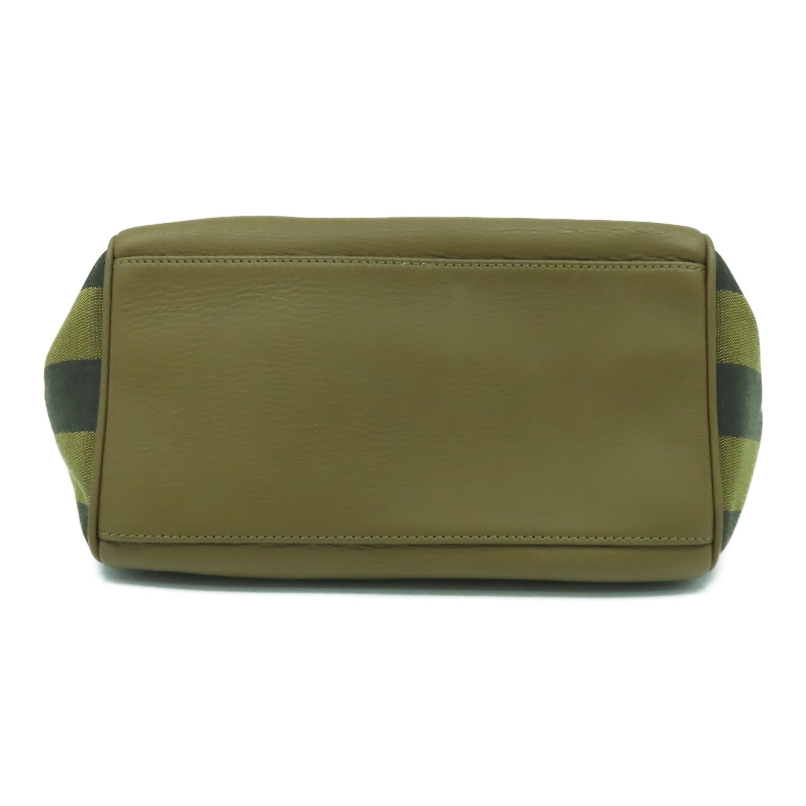 FENDI 【激減優惠】帆布/皮革Shoulder Bag金扣肩背袋啡色