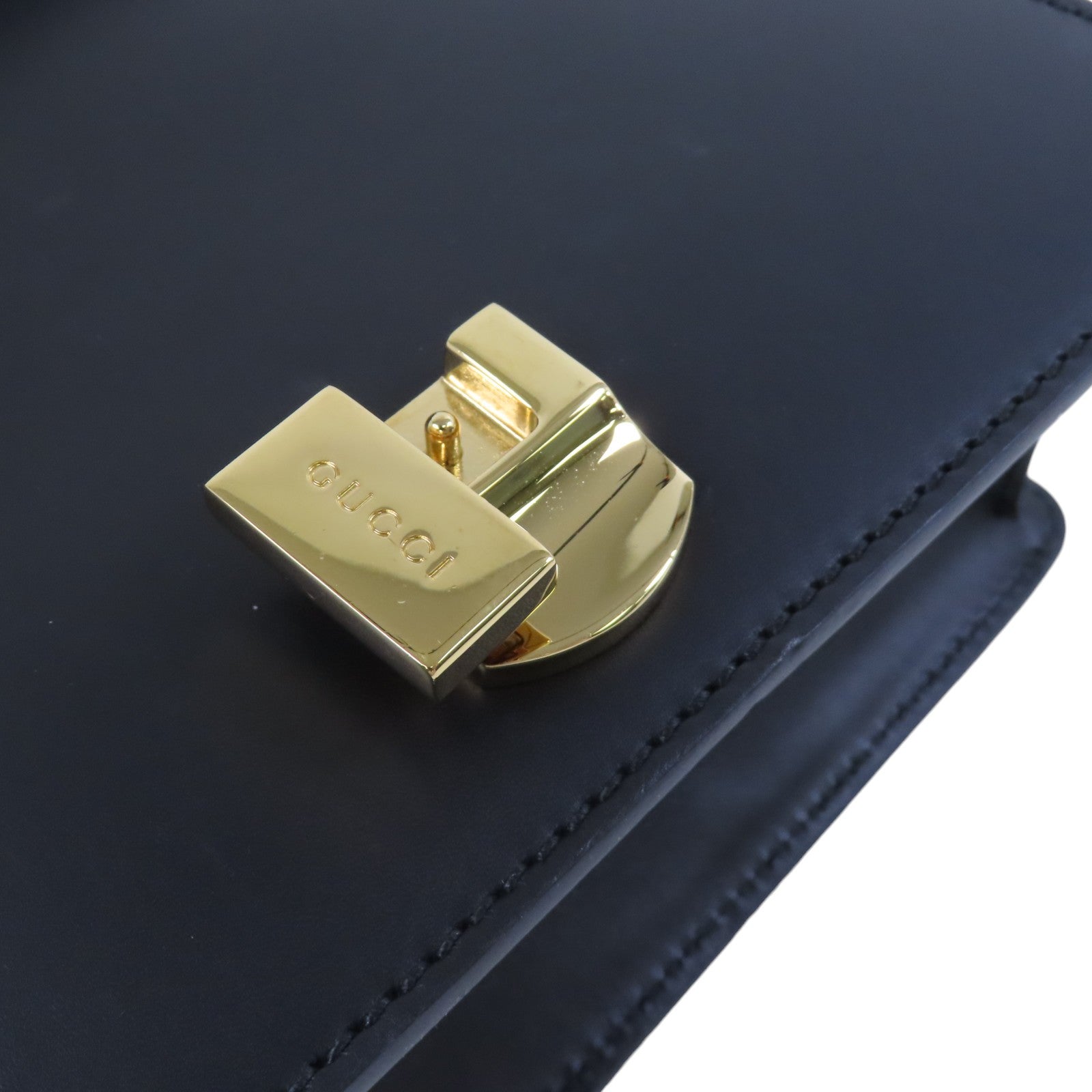 GUCCI 牛皮皮革Sylvie Min Bag金扣手挽肩背兩用袋