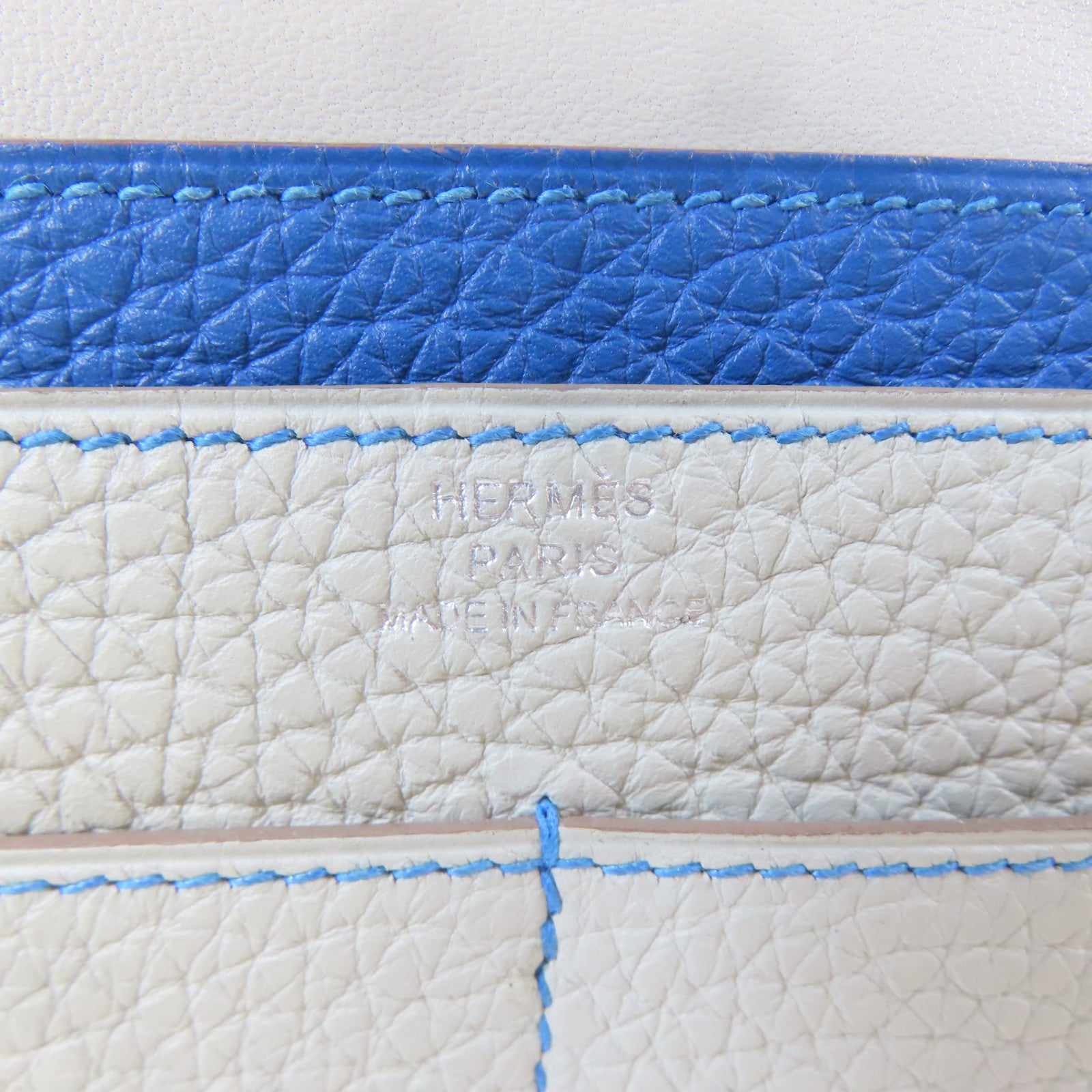 HERMES 【激減優惠】Togo皮革Dogon Wallet銀扣長錢包灰色