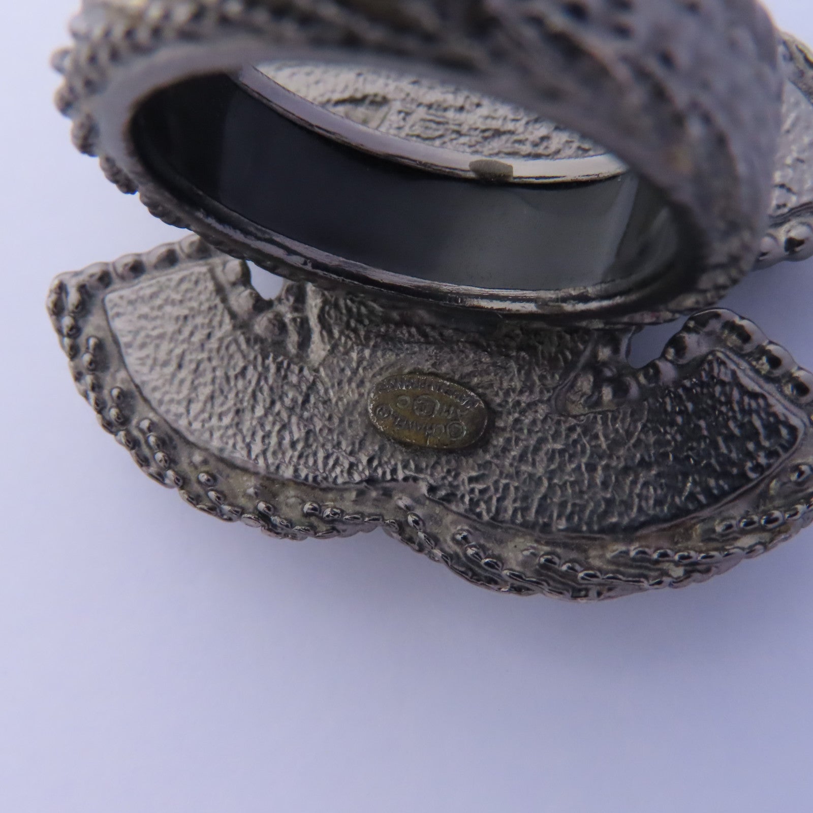 CHANEL 金屬Ring戒指US#6.5灰色
